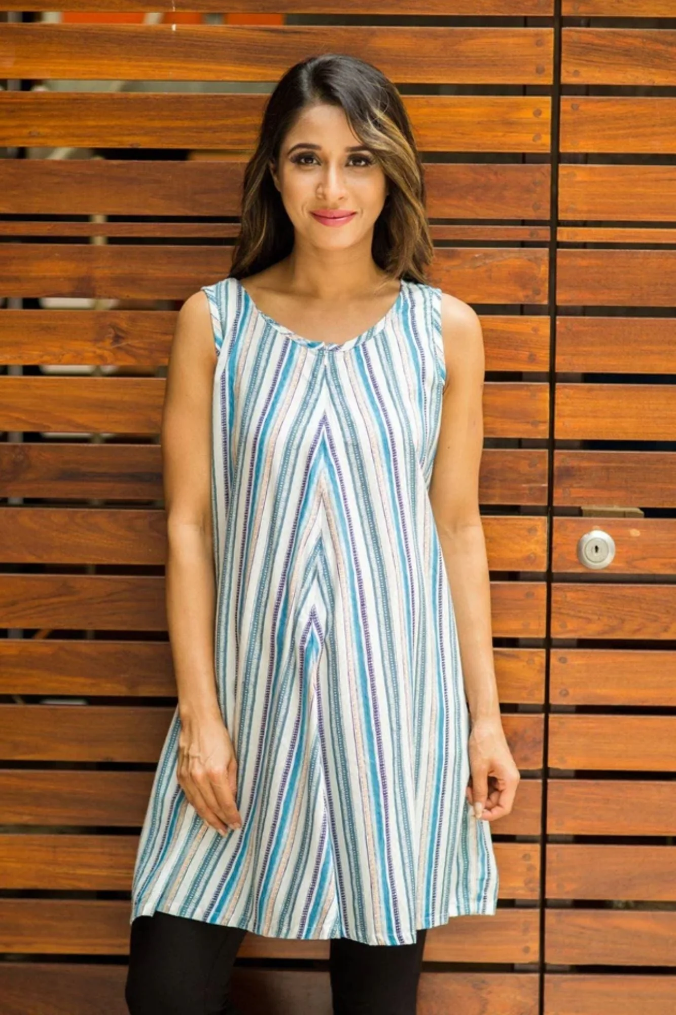 Stripe Print Front Zip Maternity & Nursing Top - Chenance