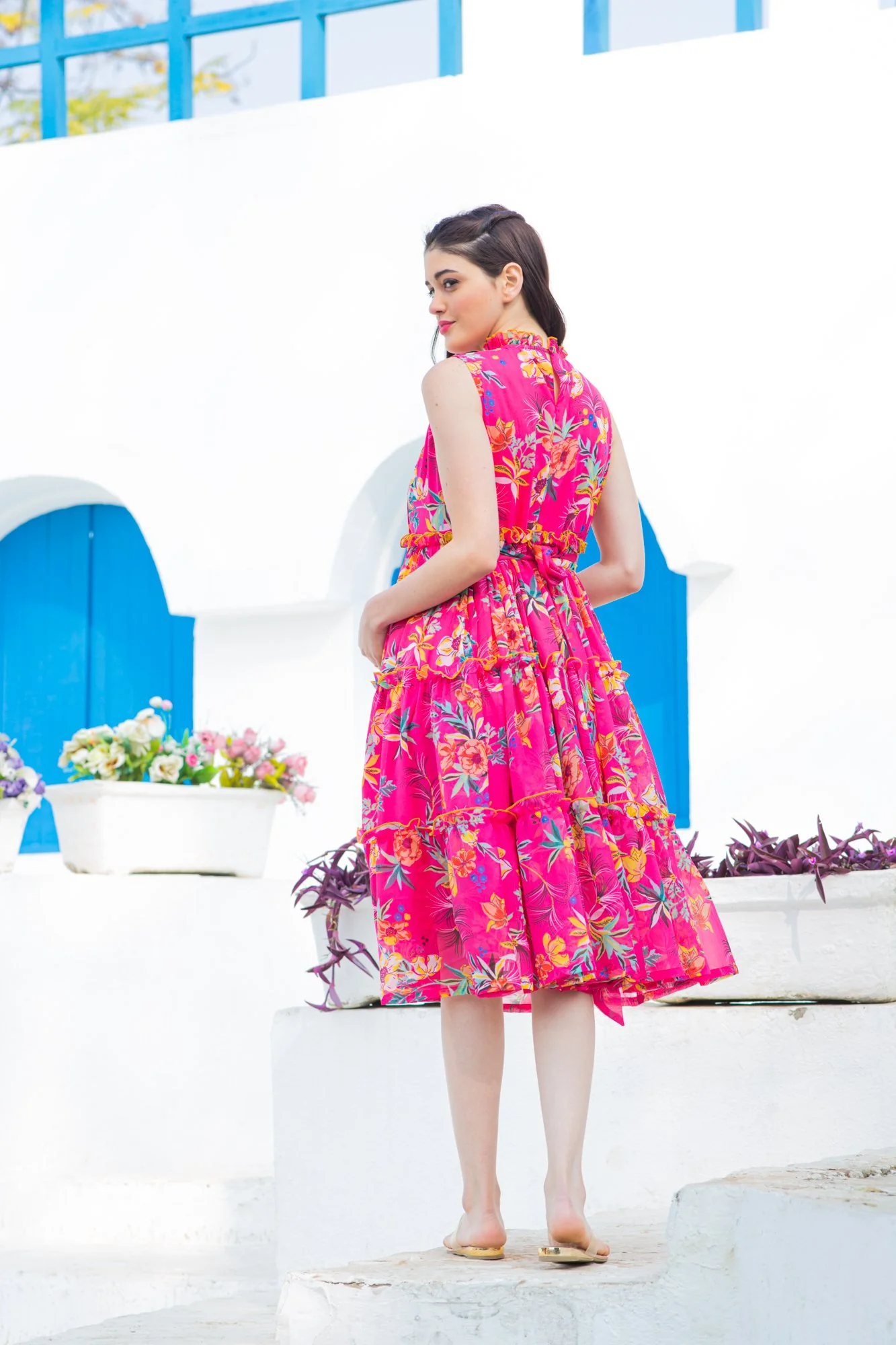 Pink Blush Maternity & Nursing Concealed Zips Frill Dress - Chenance