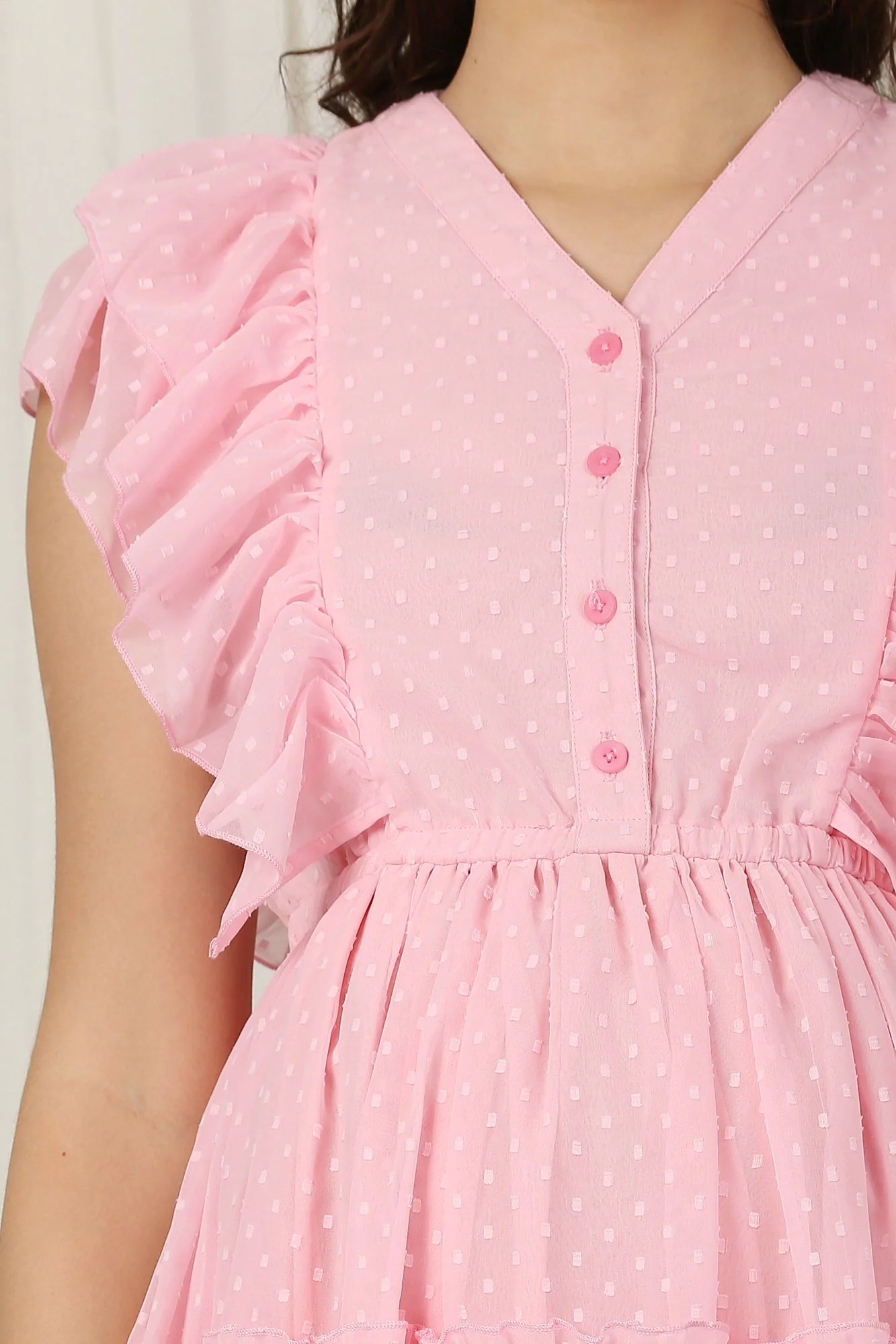 Enduring Baby Pink Maternity & Nursing Flowy Dress - Chenance