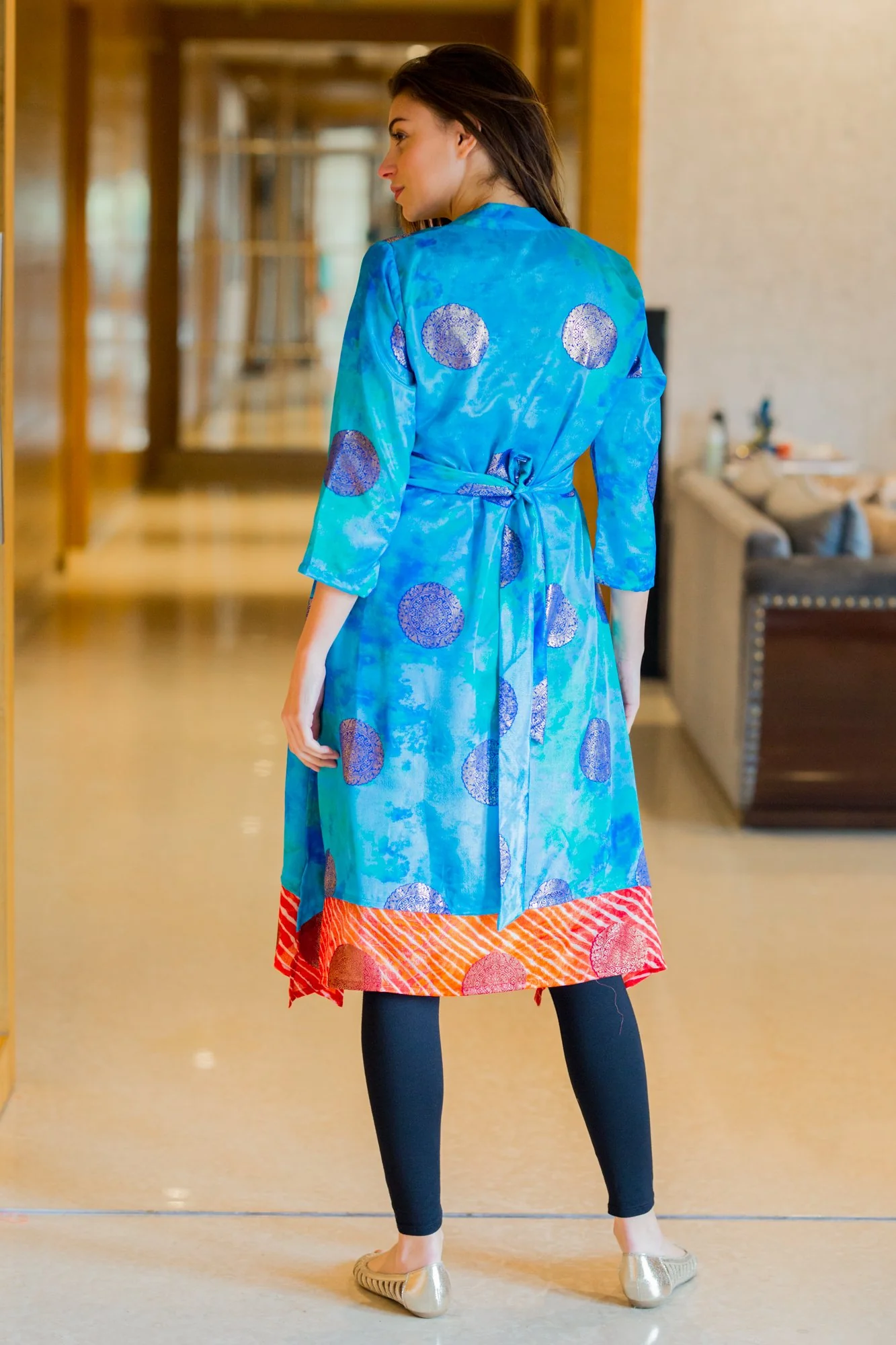 Mystical Silk Front Zip Nursing Kurta - Chenance