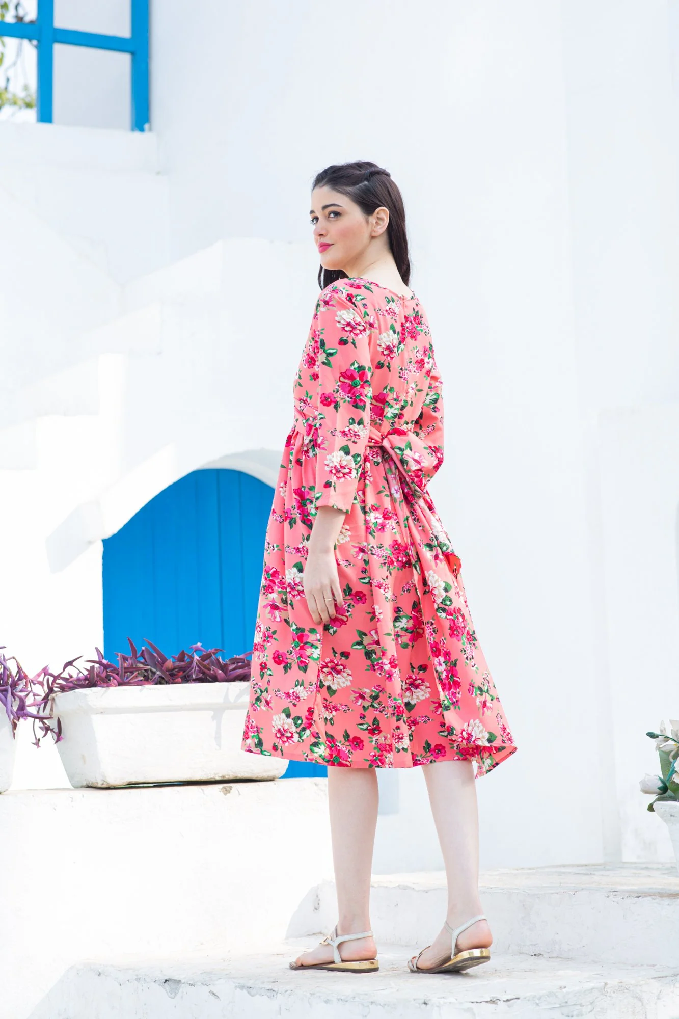 Candy Pink Maternity Knot Dress - Chenance