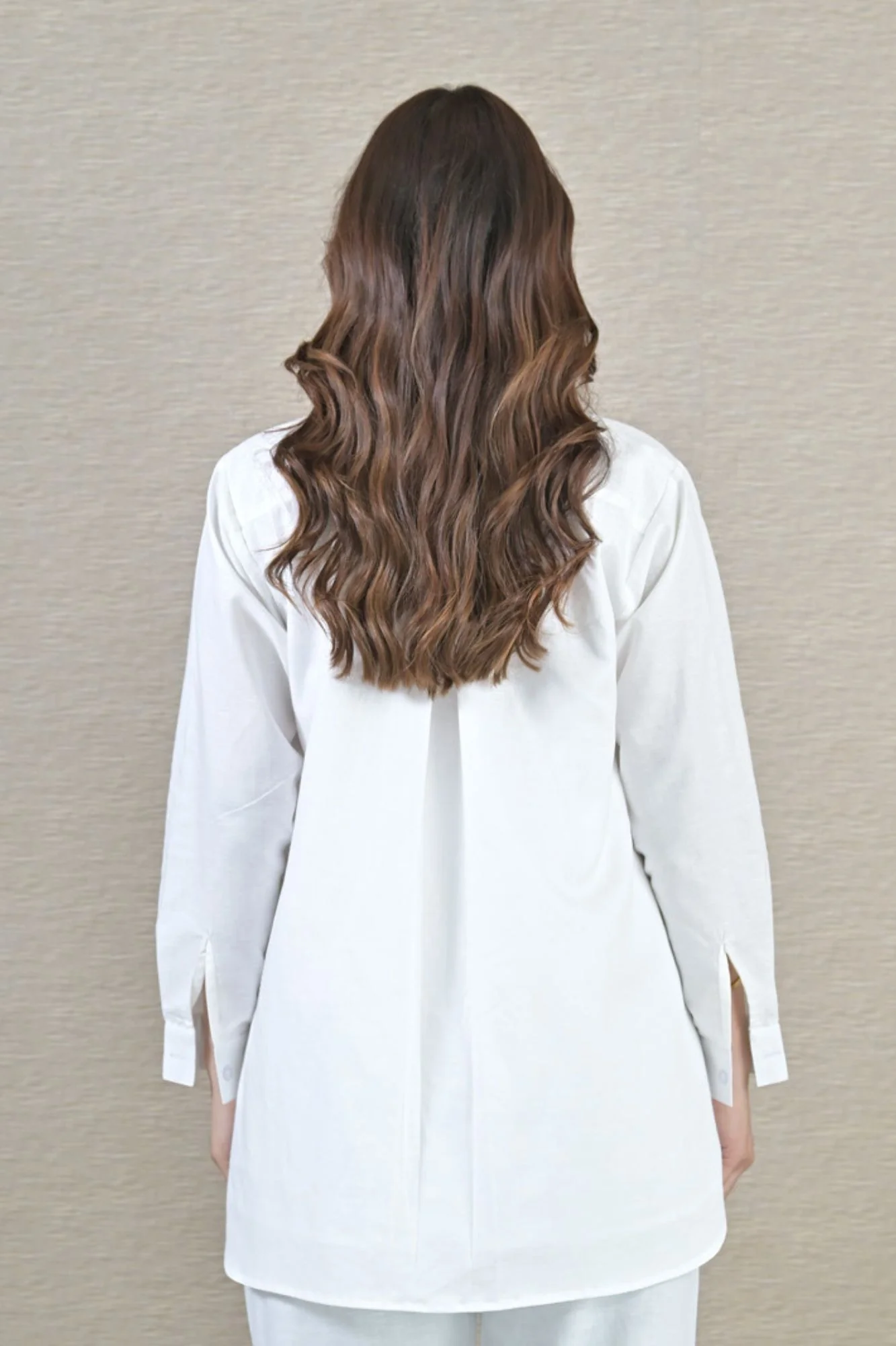 Sleek Appliqu  d White Maternity & Nursing Shirt (100% Cotton) - Chenance