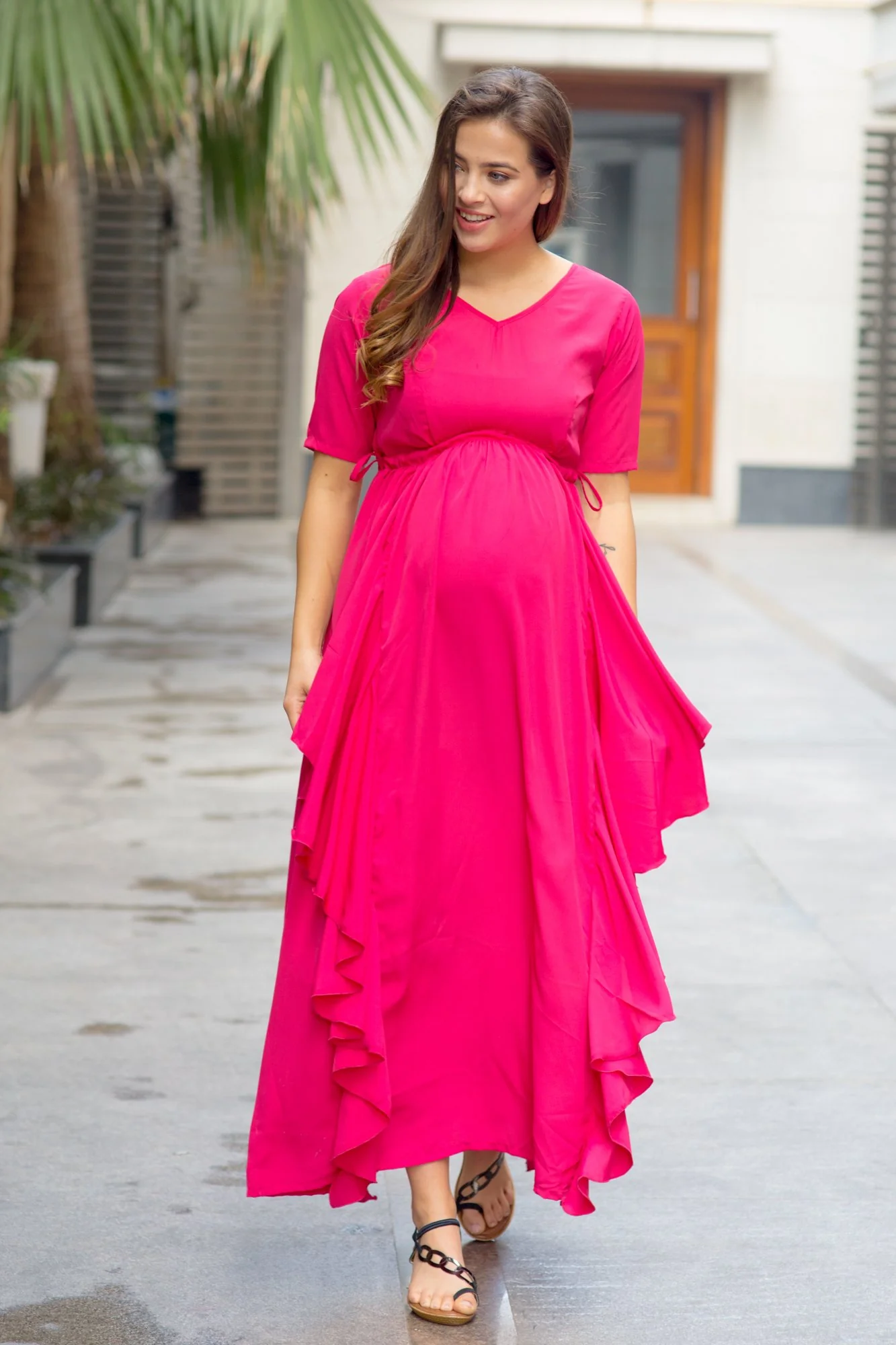 Paris Rose Maternity Flow Dress - Chenance