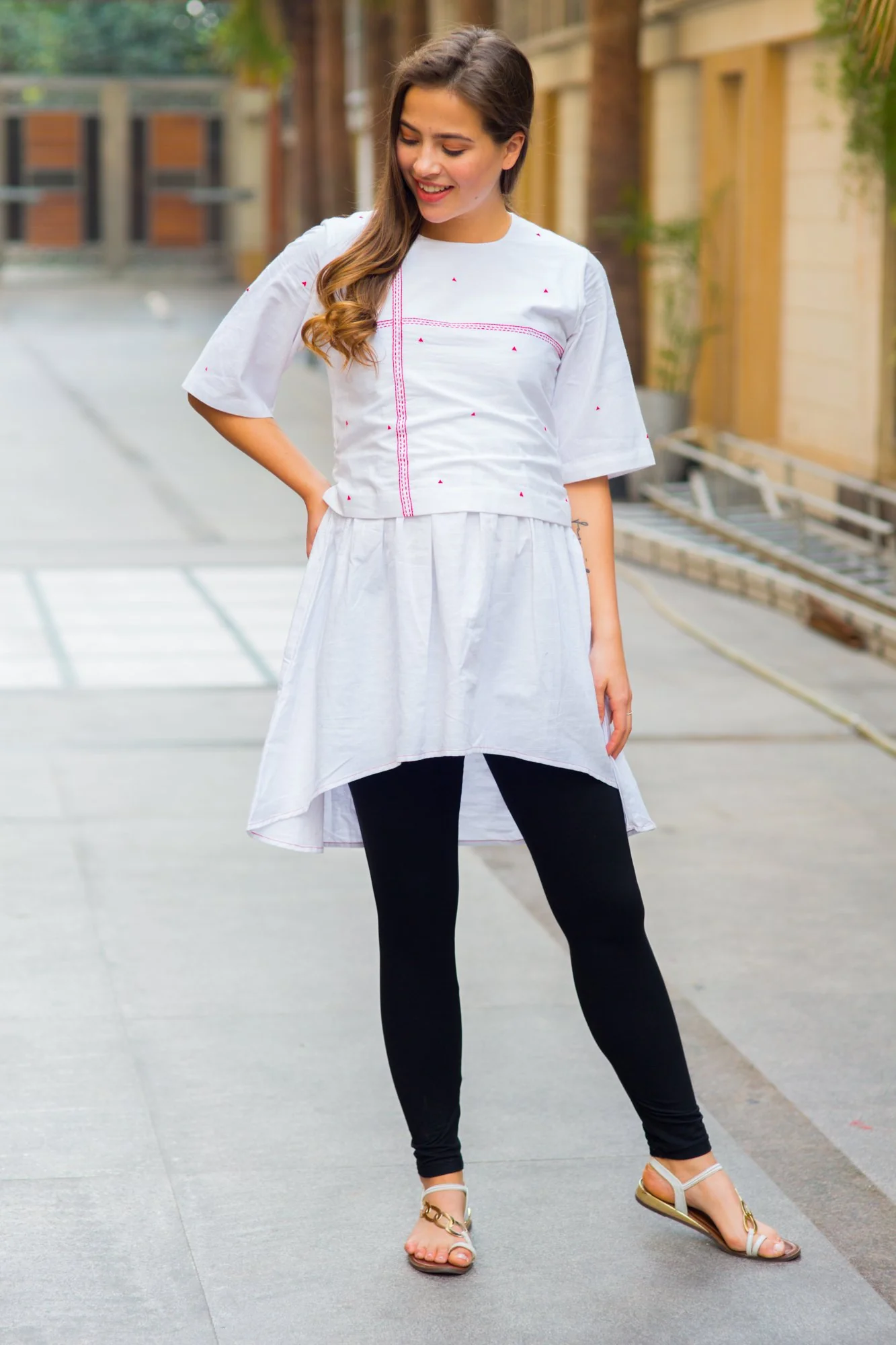 Premium White Embroidered Maternity Top - Chenance