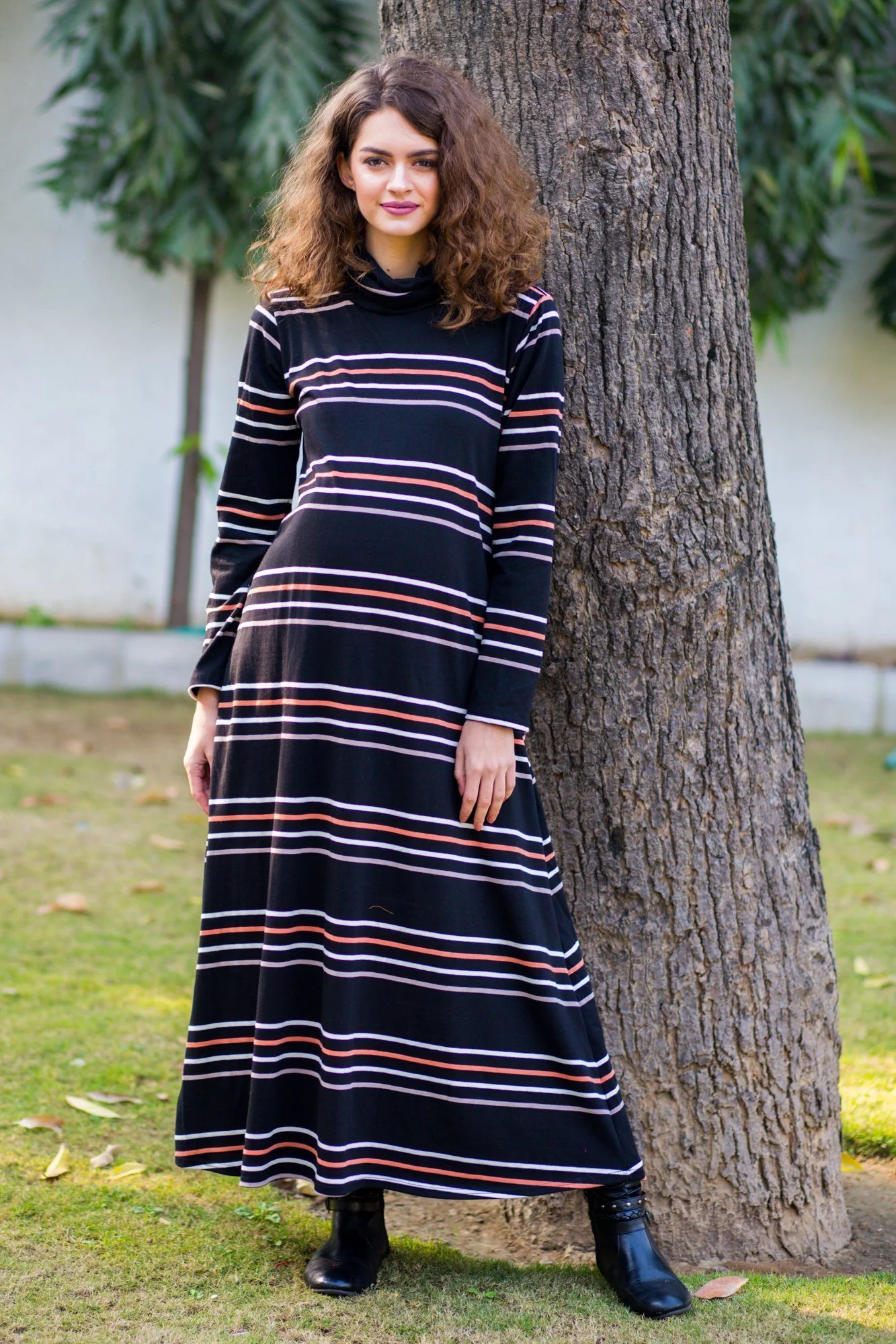 Premium Striped Stretchable Maternity Dress - Chenance