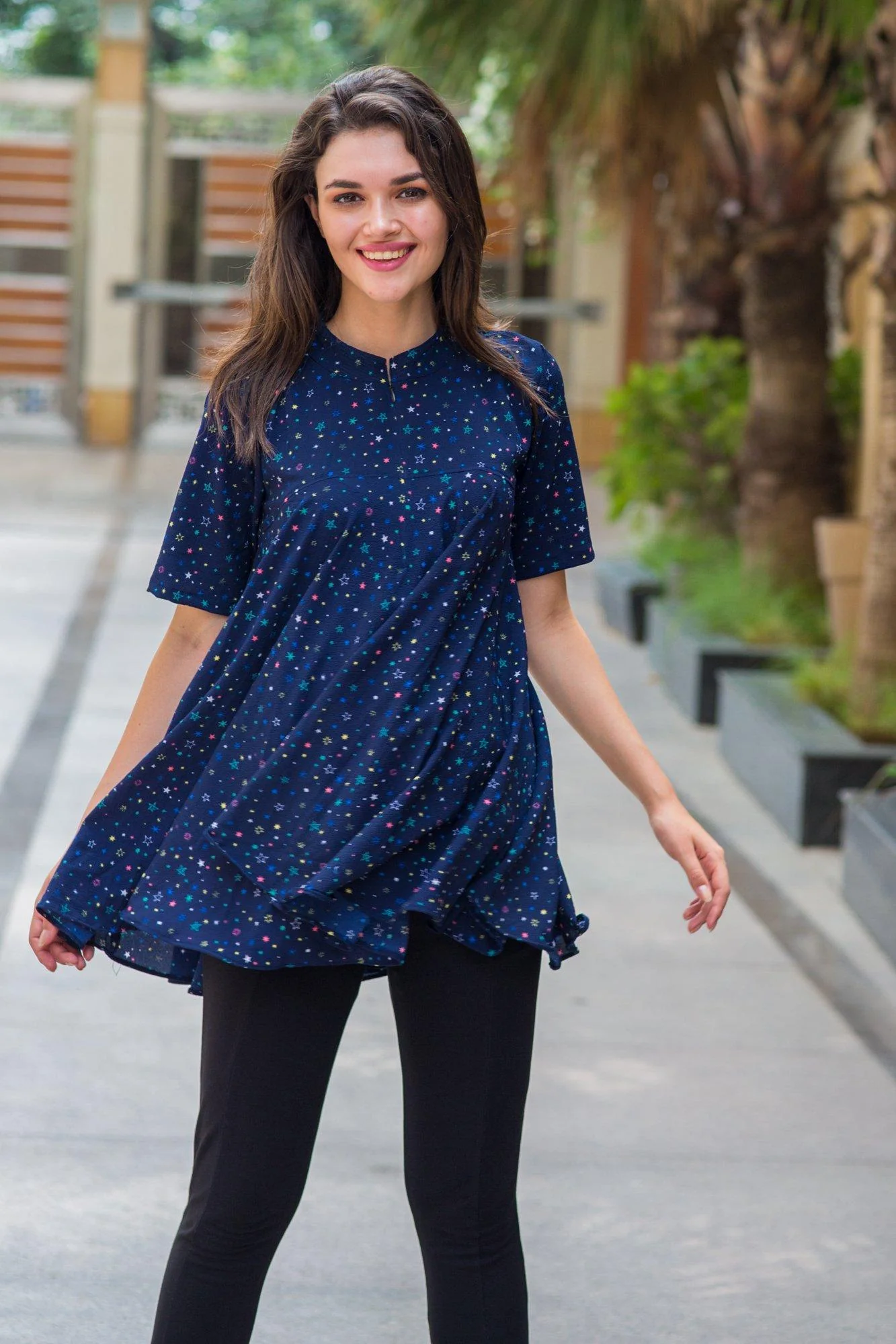 Sparkling Starry Flowing Nursing Top - Chenance