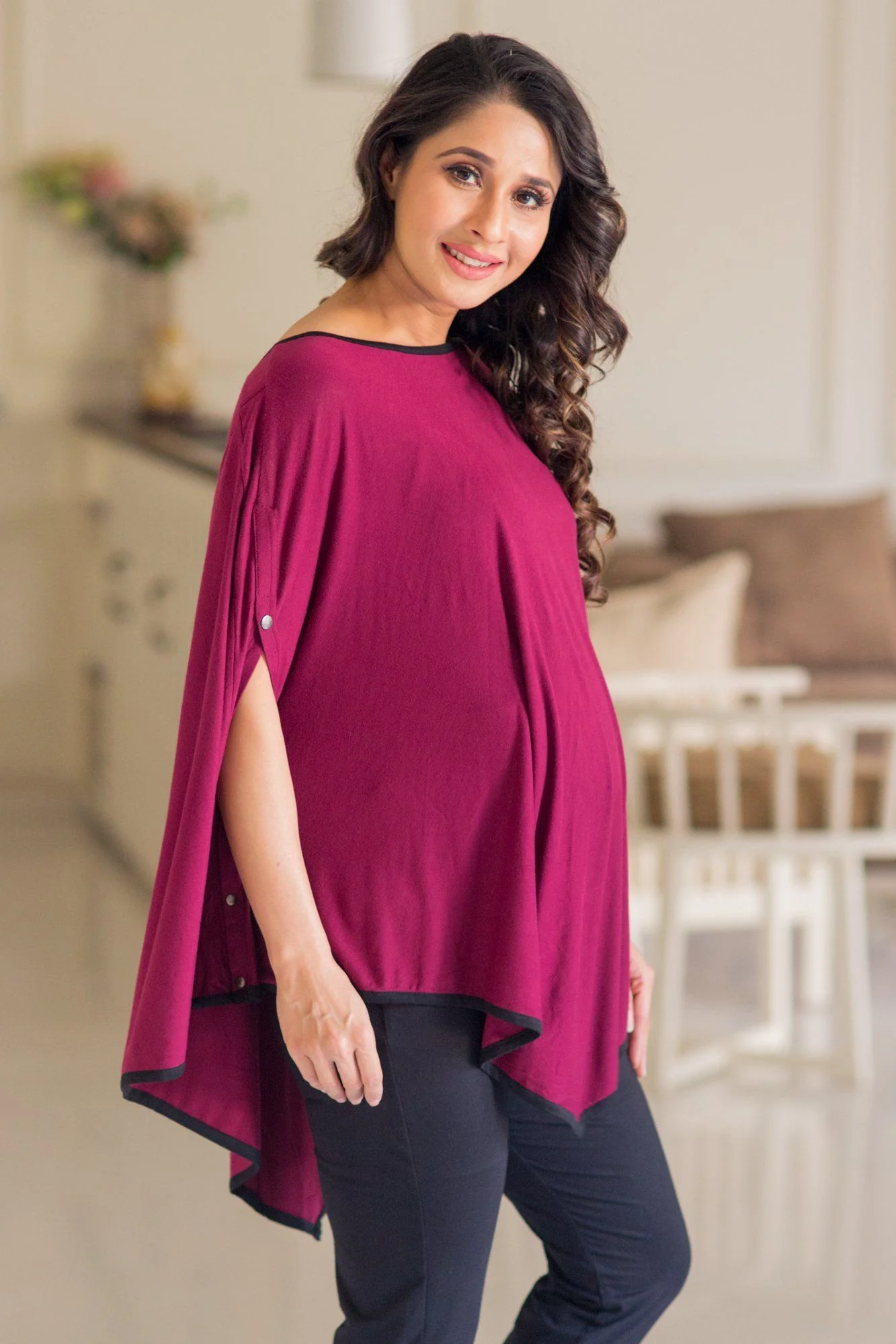 Sangria Asymmetrical Nursing Top - Chenance