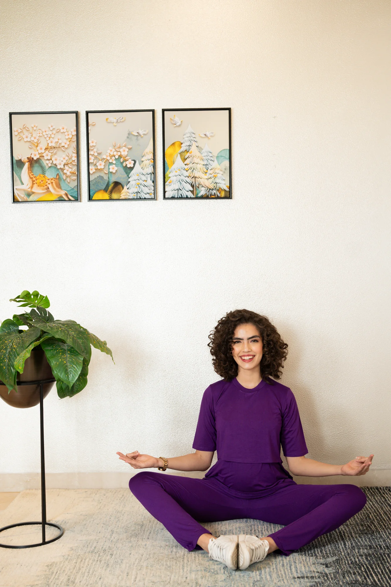 247 Comfy Purple Zipless Maternity Athleisure Set - Chenance