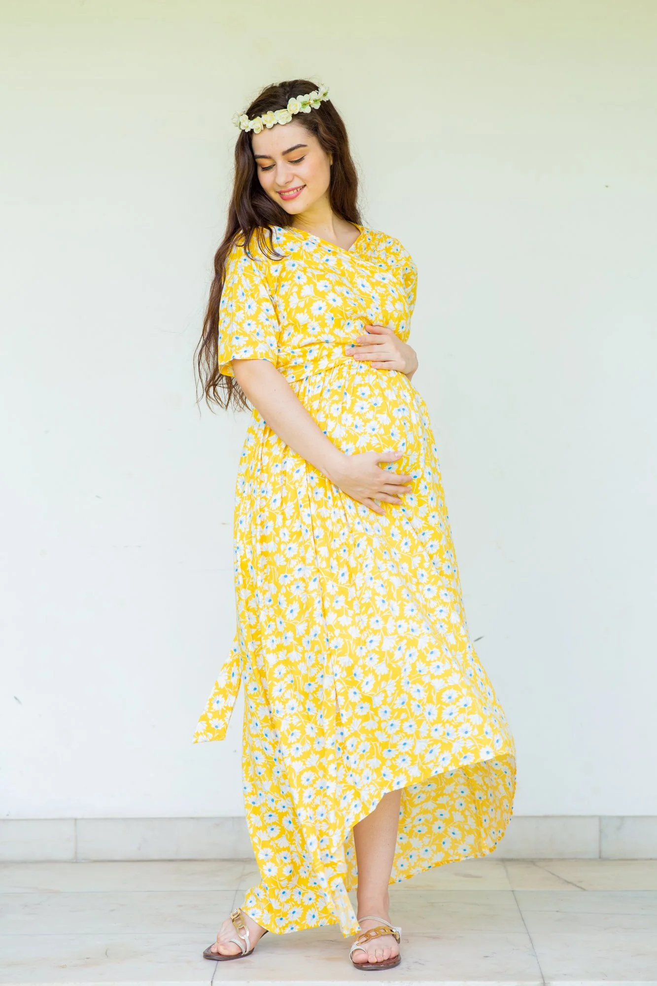 Sunny Maternity & Nursing Hi- Low Wrap Dress - Chenance