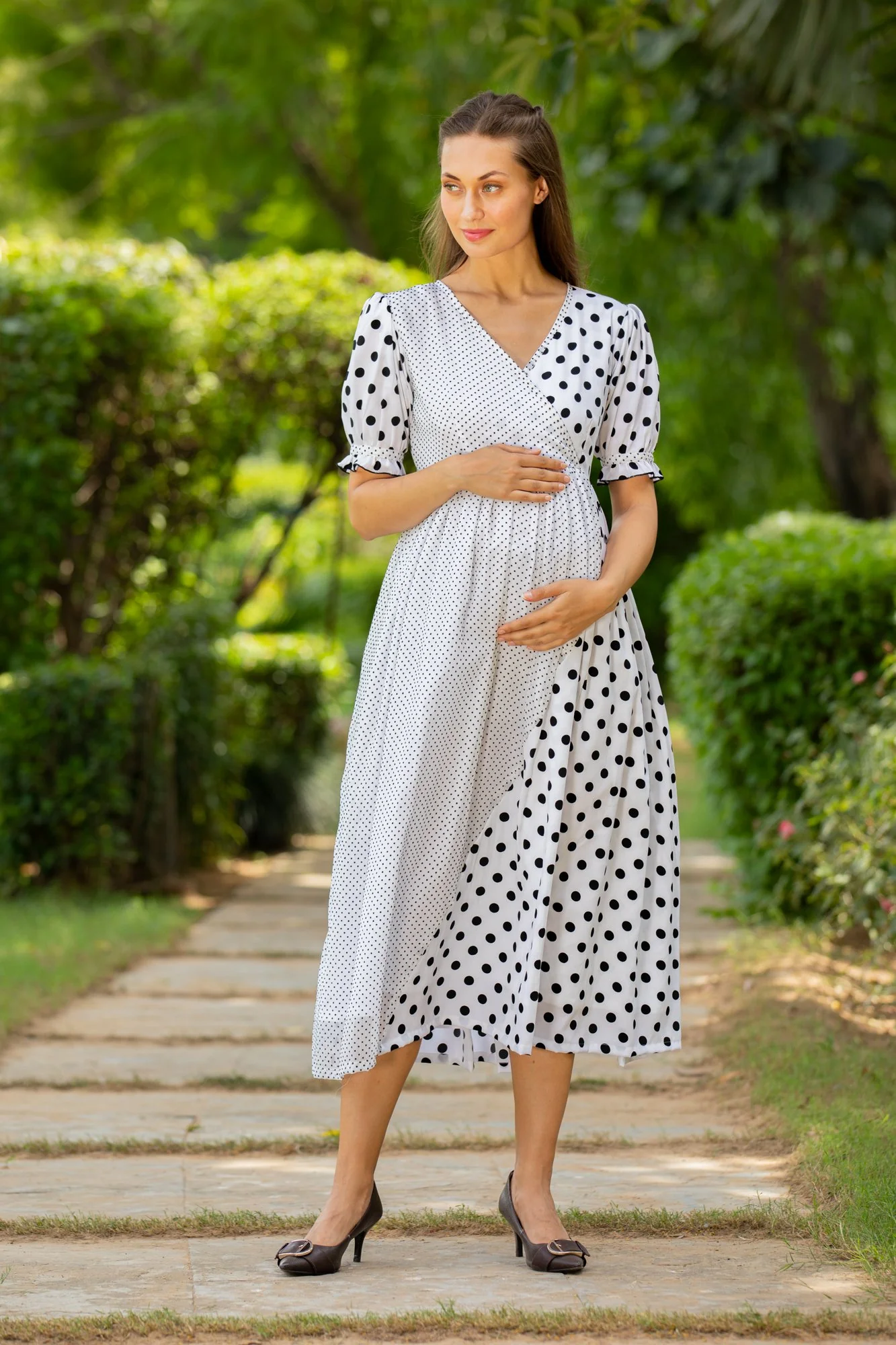 Peppy Polka Maternity & Nursing Dress - Chenance