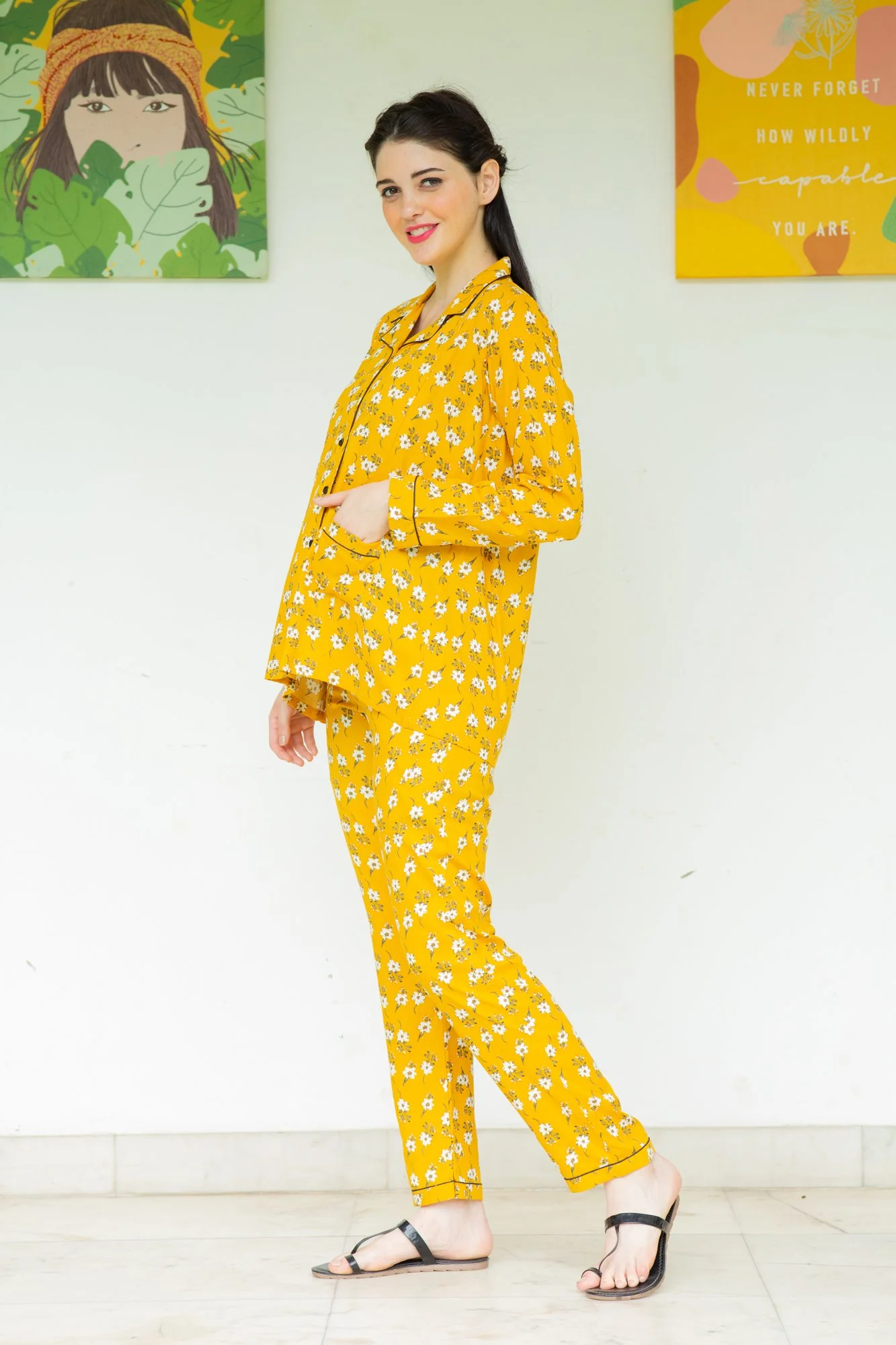 Marigold Maternity & Nursing Night Suit Set - Chenance