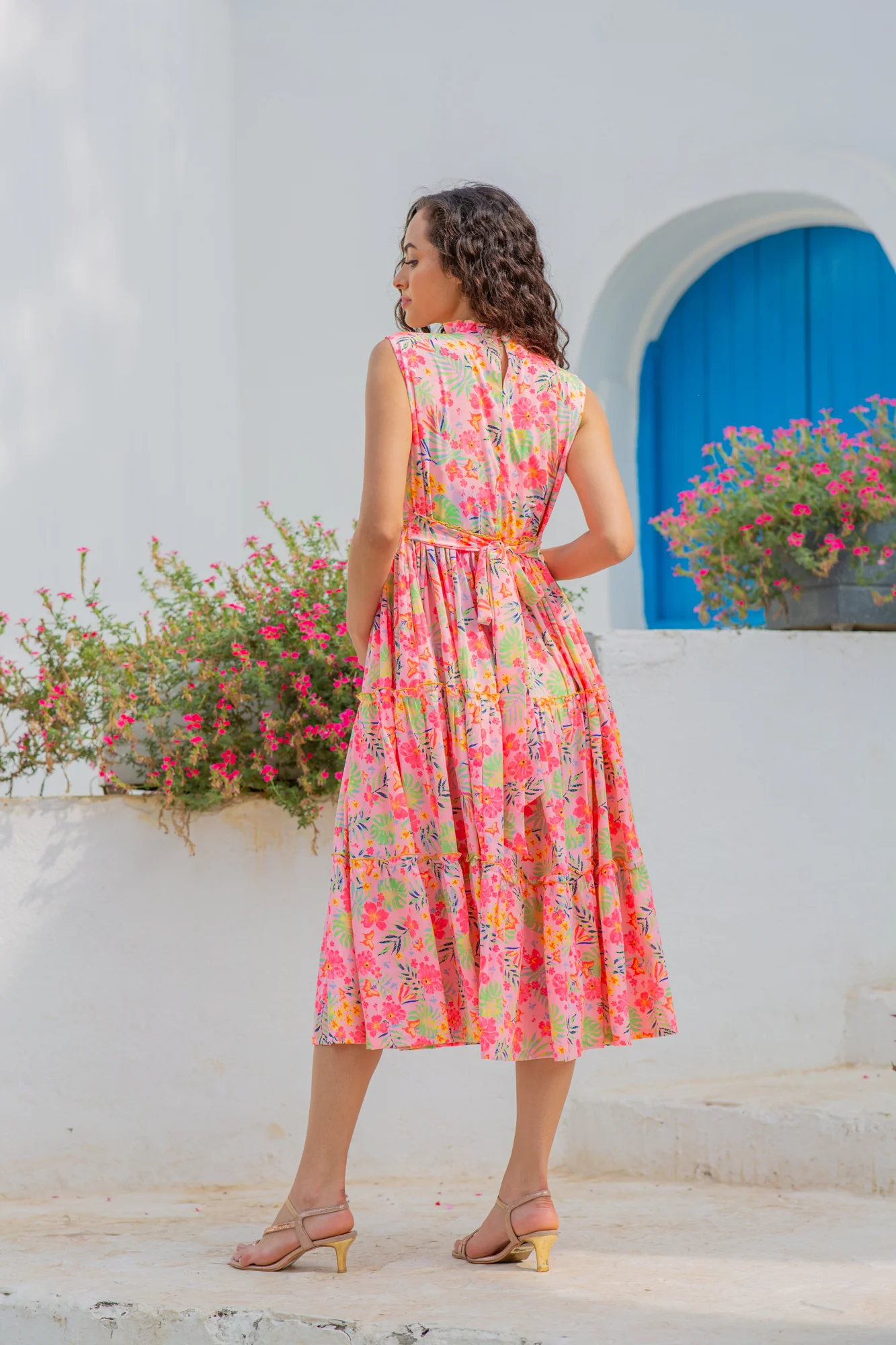 Breezy Satin Rose Pink Maternity & Nursing Concealed Zips Frill Dress - Chenance