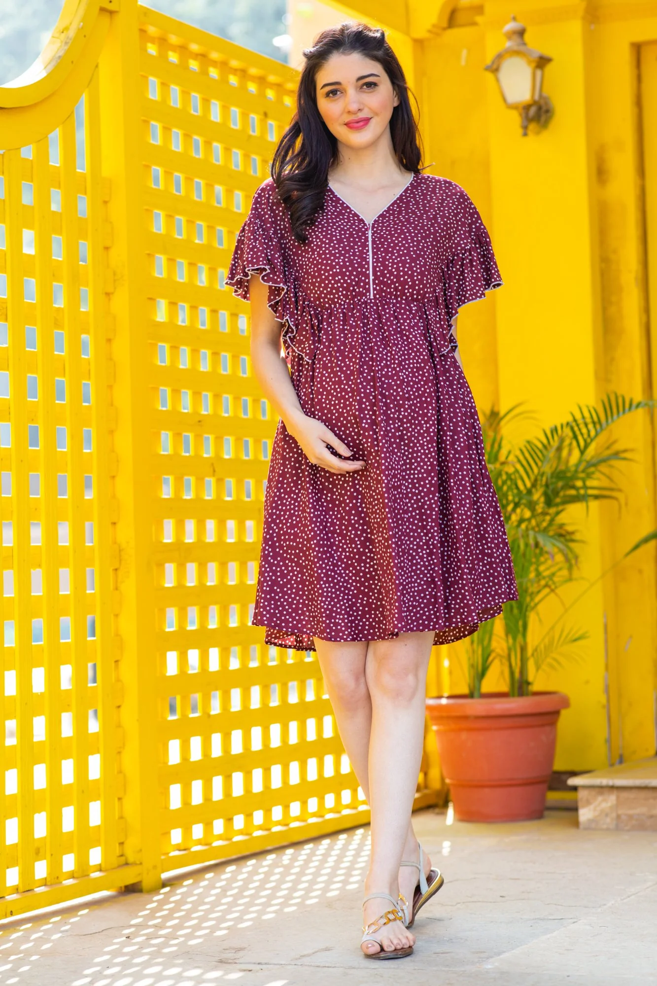 Mulberry Berry Maternity & Nursing Dress - Chenance