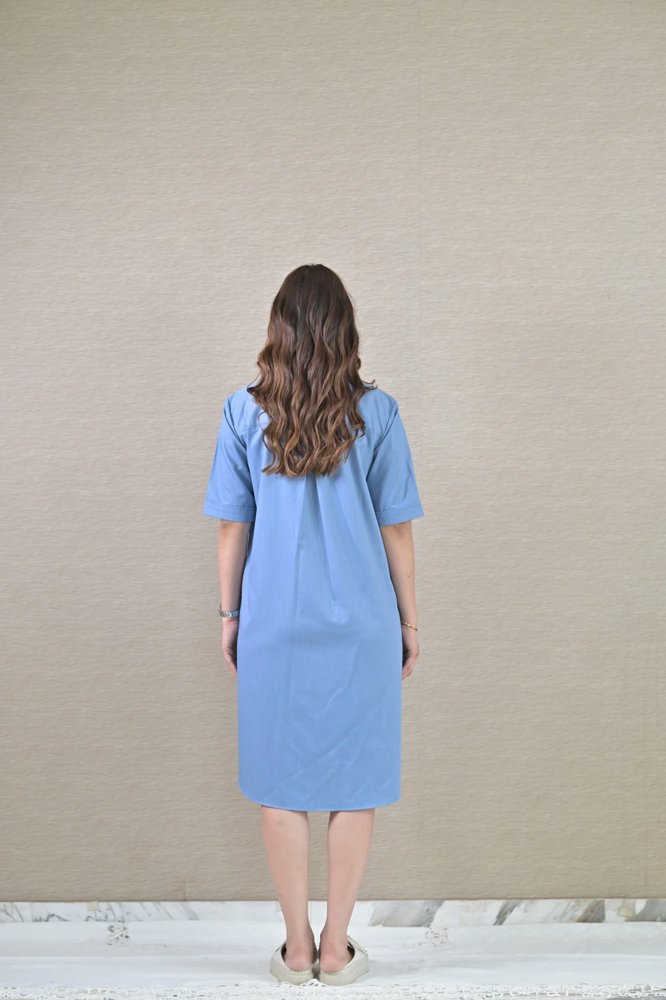 Breezy Denim Maternity & Nursing Dress (100% Cotton) - Chenance