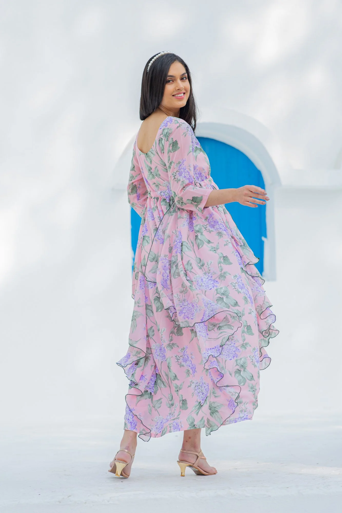 Serene Blossom Maternity & Nursing Flow Dress - Chenance