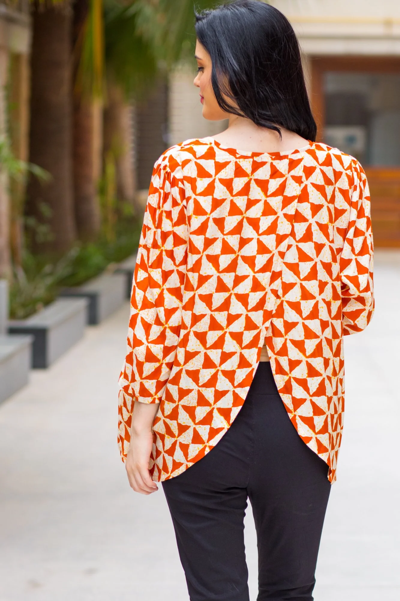 Rust Triangle Back Open Maternity Top - Chenance