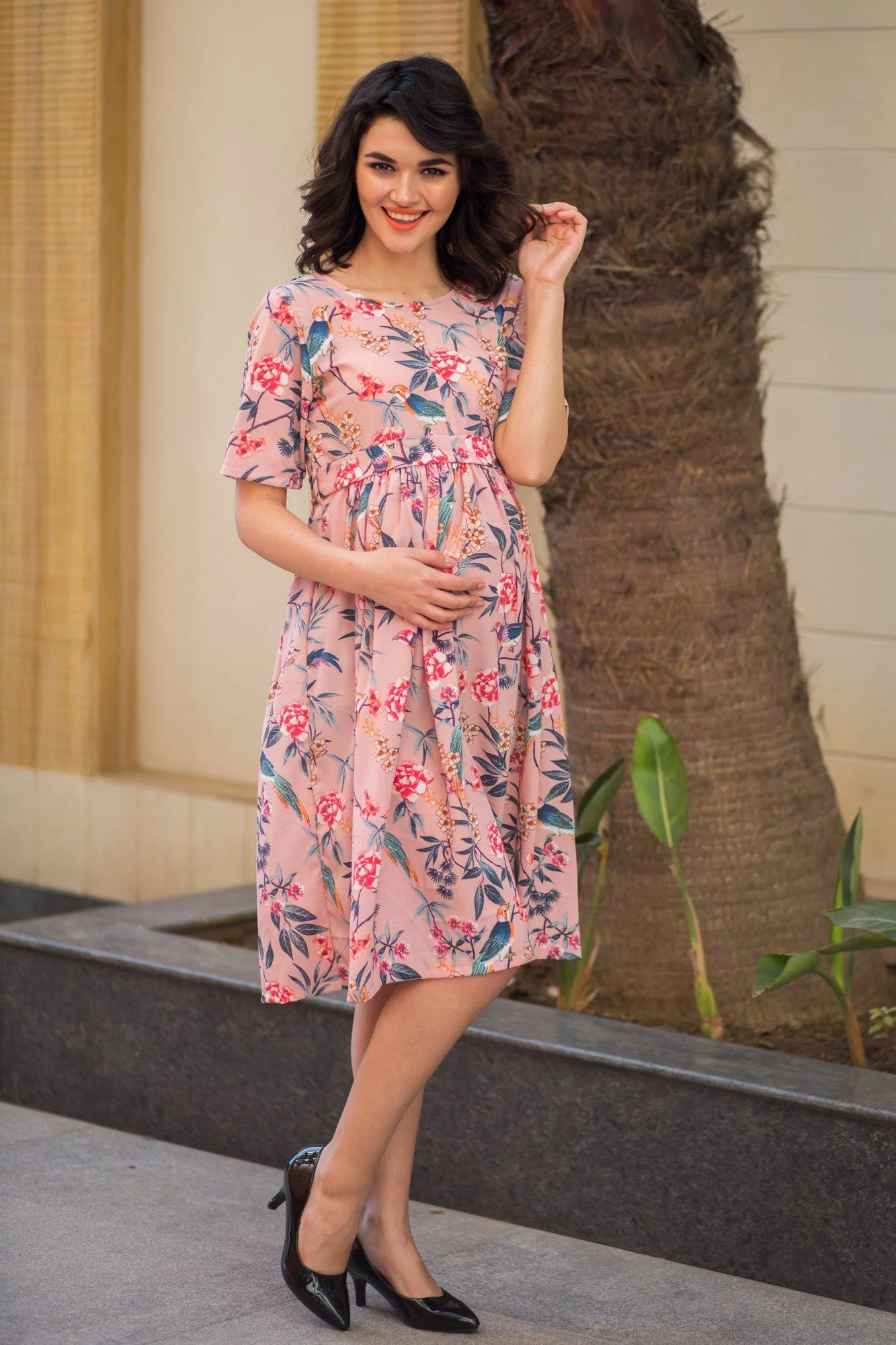 Just Peachy Maternity & Nursing Swing Dress - Chenance