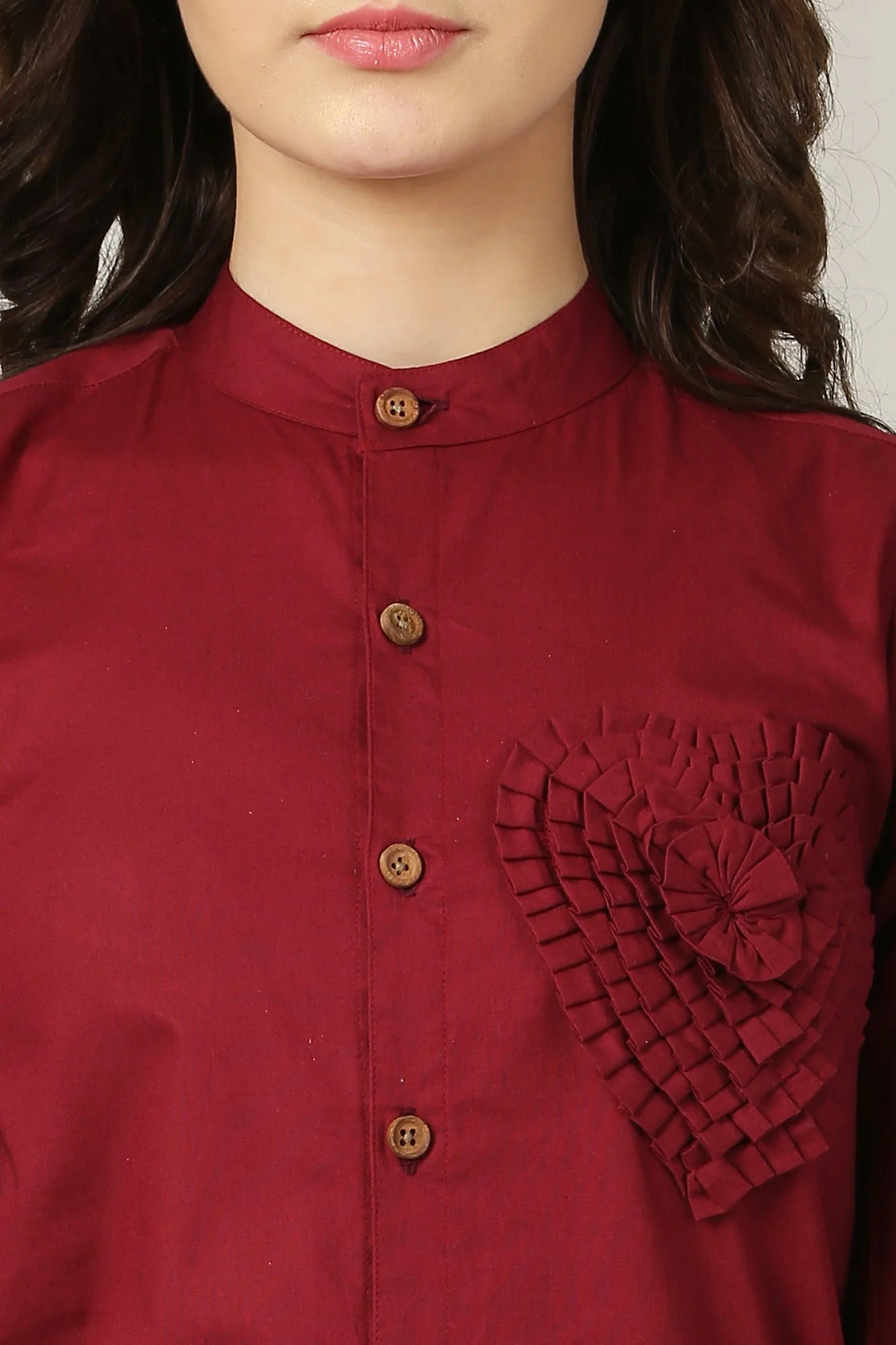 Women Maghony Embellished Shirt (100% Cotton) - Chenance