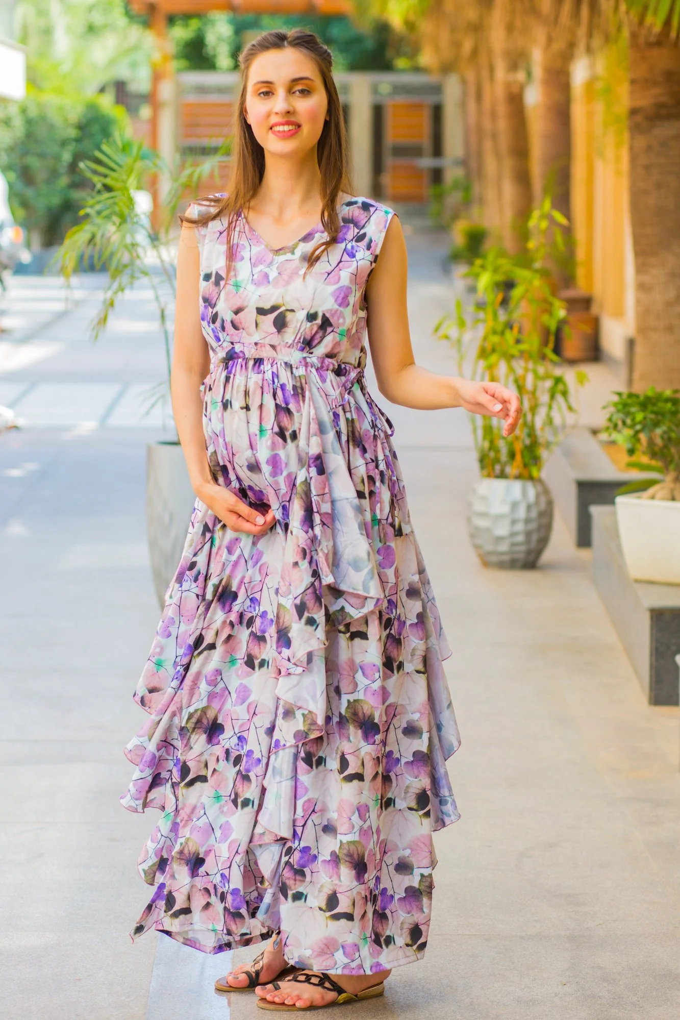 Luxe Lavender Maternity Flow Dress - Chenance