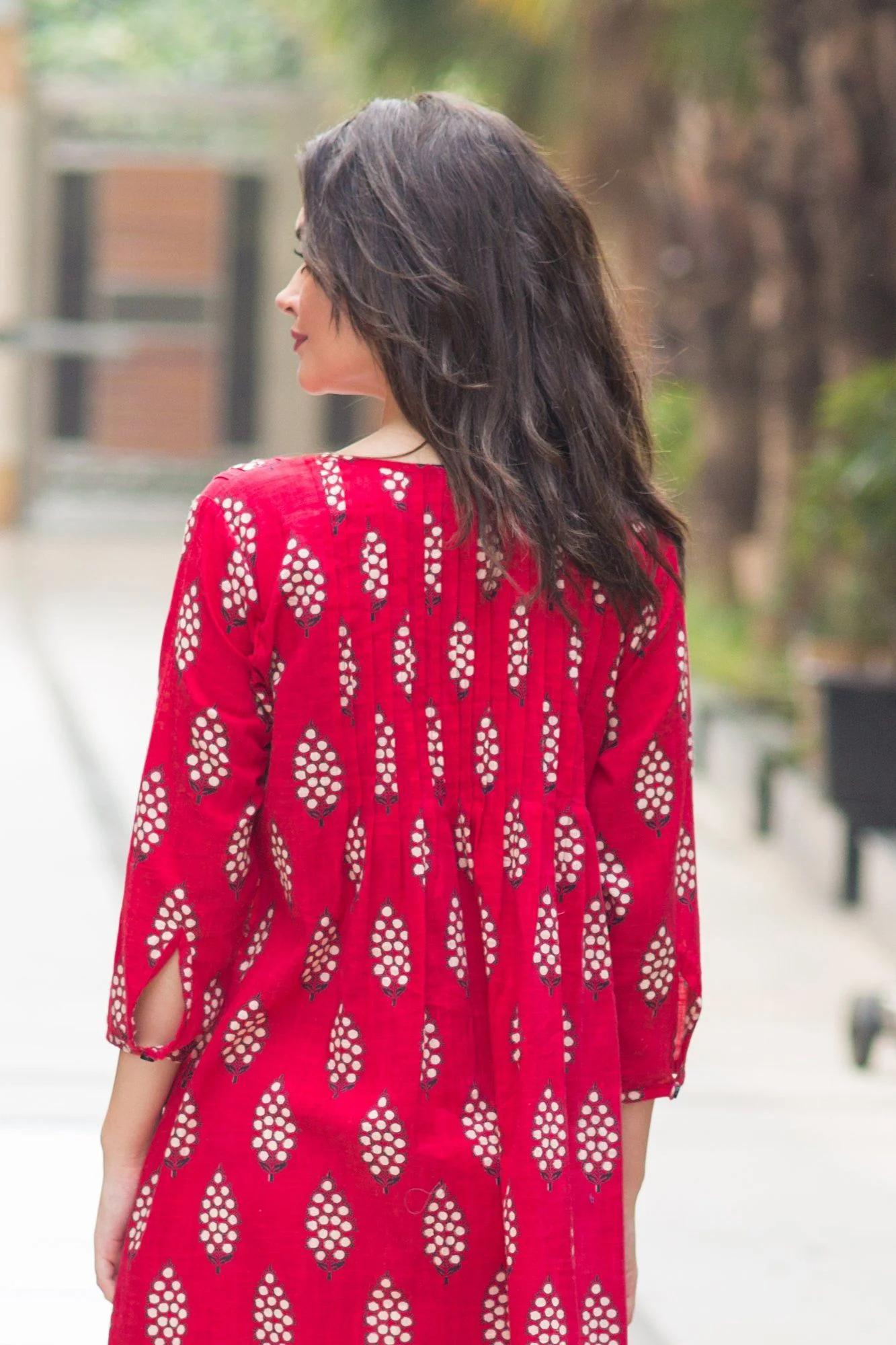 Raspberry Pleated Maternity Kurta Dress - Chenance