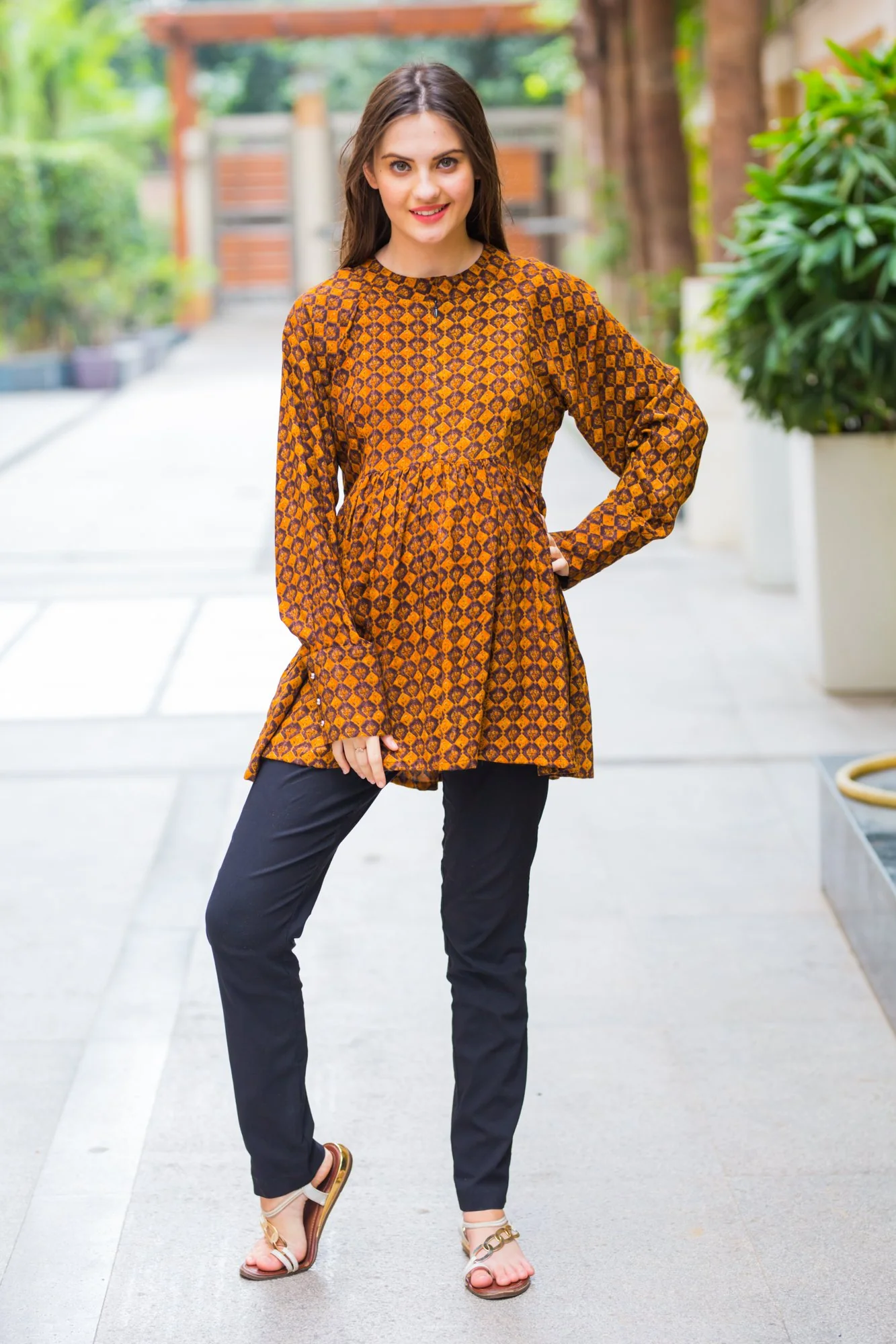 Mustard Brick Maternity & Nursing Top - Chenance