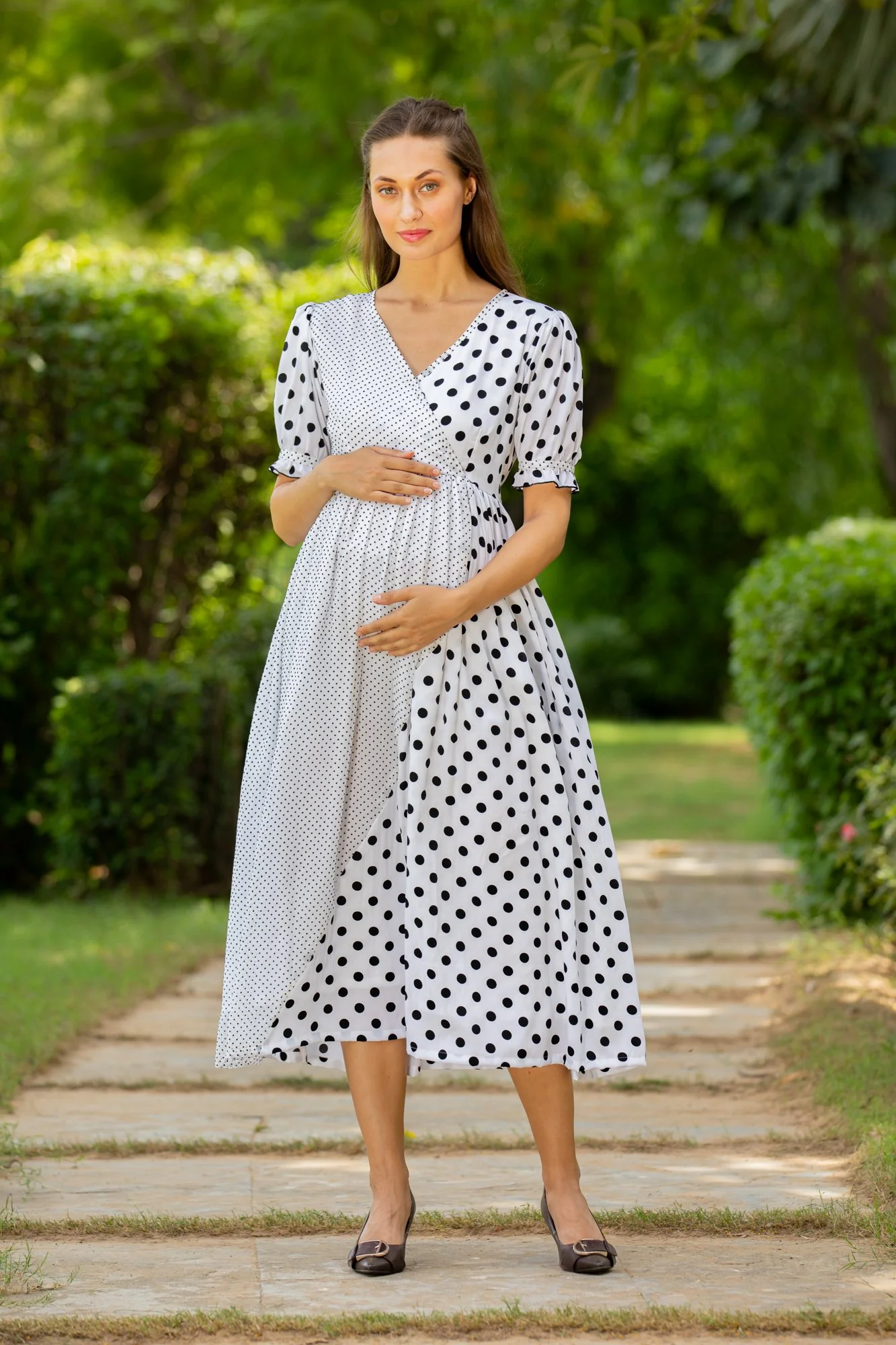 Peppy Polka Maternity & Nursing Dress - Chenance