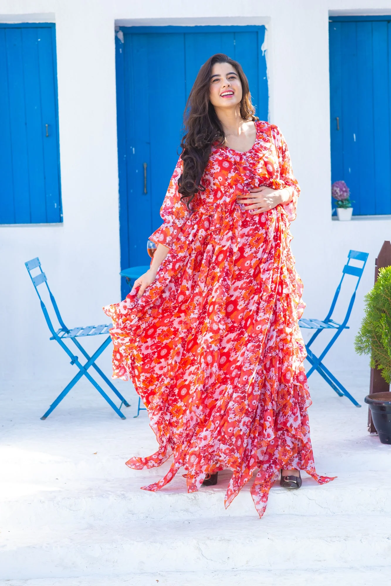 Cascading Cherry Bloom Maternity & Nursing Dress - Chenance