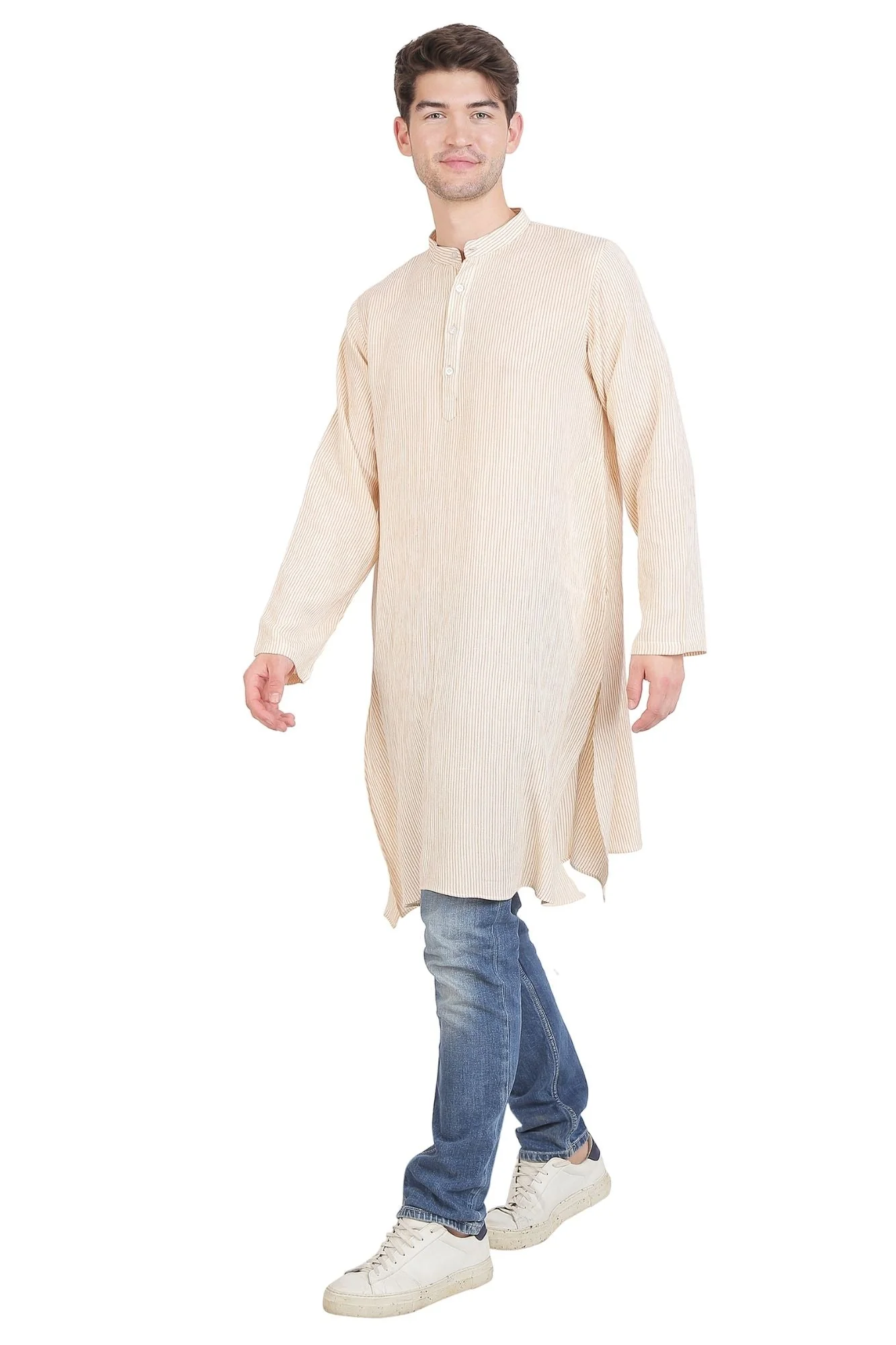 Men Ginger Striped Kurta - Chenance