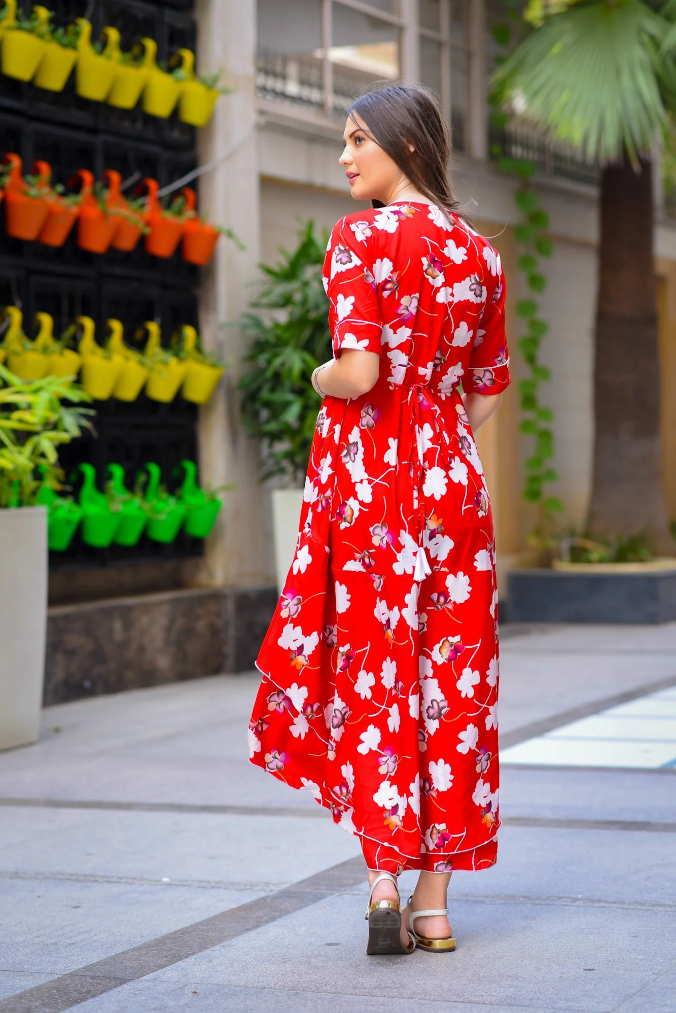 Candy Floral Maternity & Nursing Flair Dress - Chenance