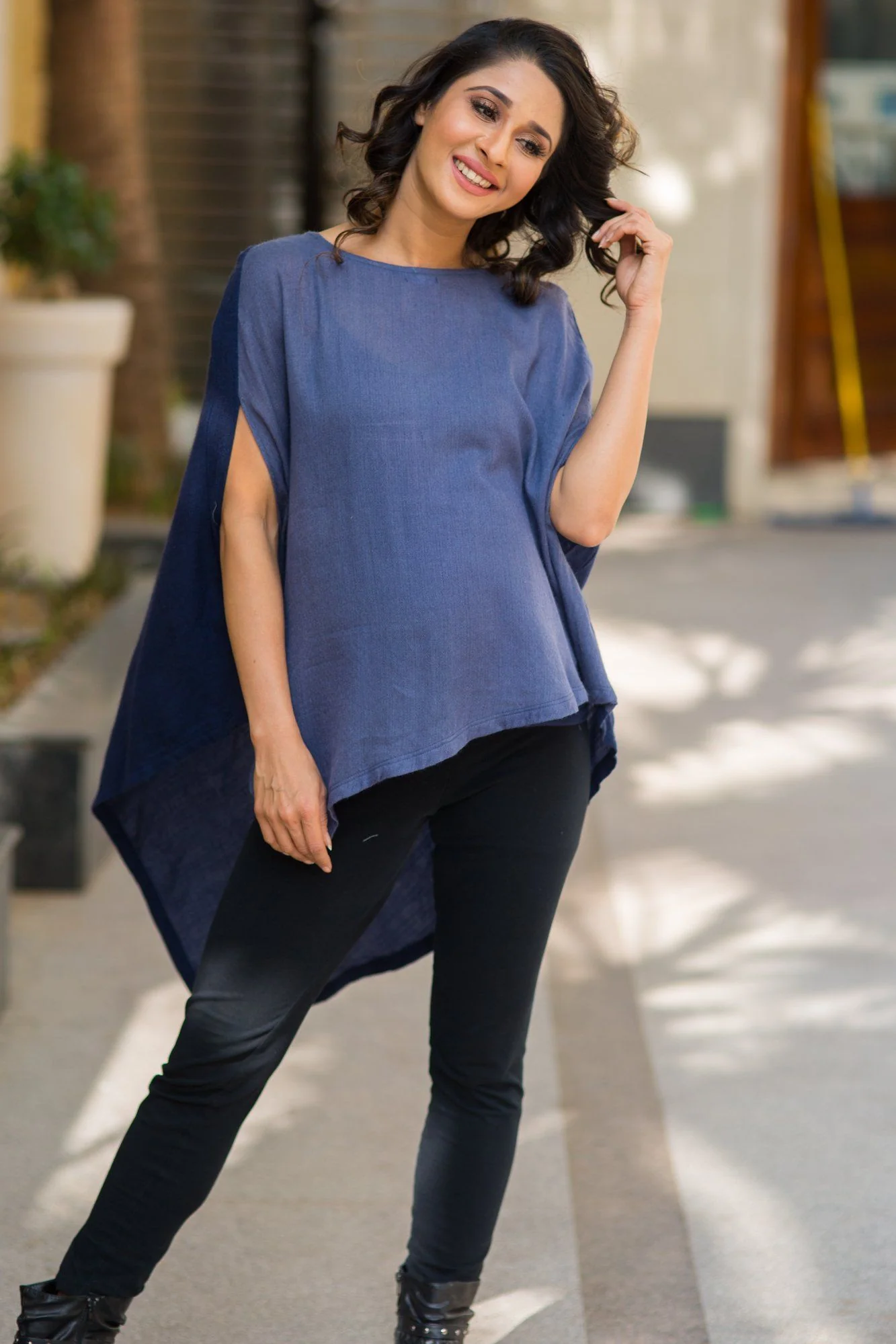 Versatile Free Size Wool Blend Maternity Poncho - Chenance