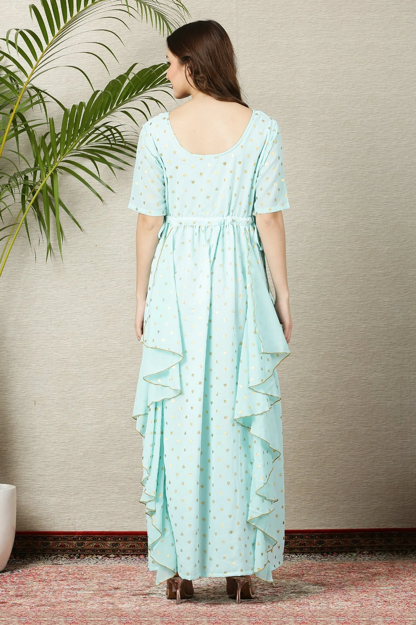 Mint Golden Heart Maternity Flow Dress - Chenance