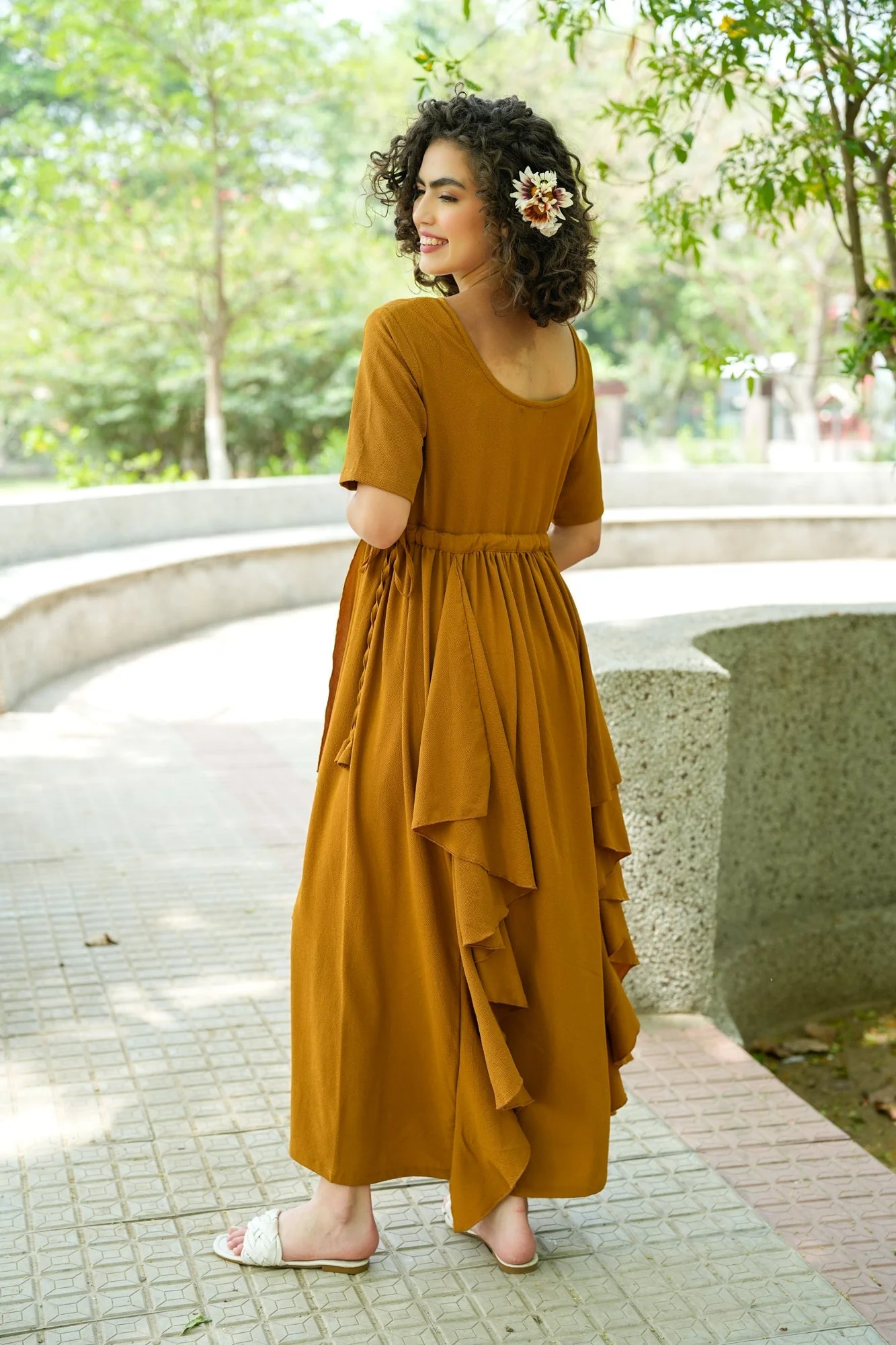 Graceful Pretty Ginger Maternity Flow Dress - Chenance