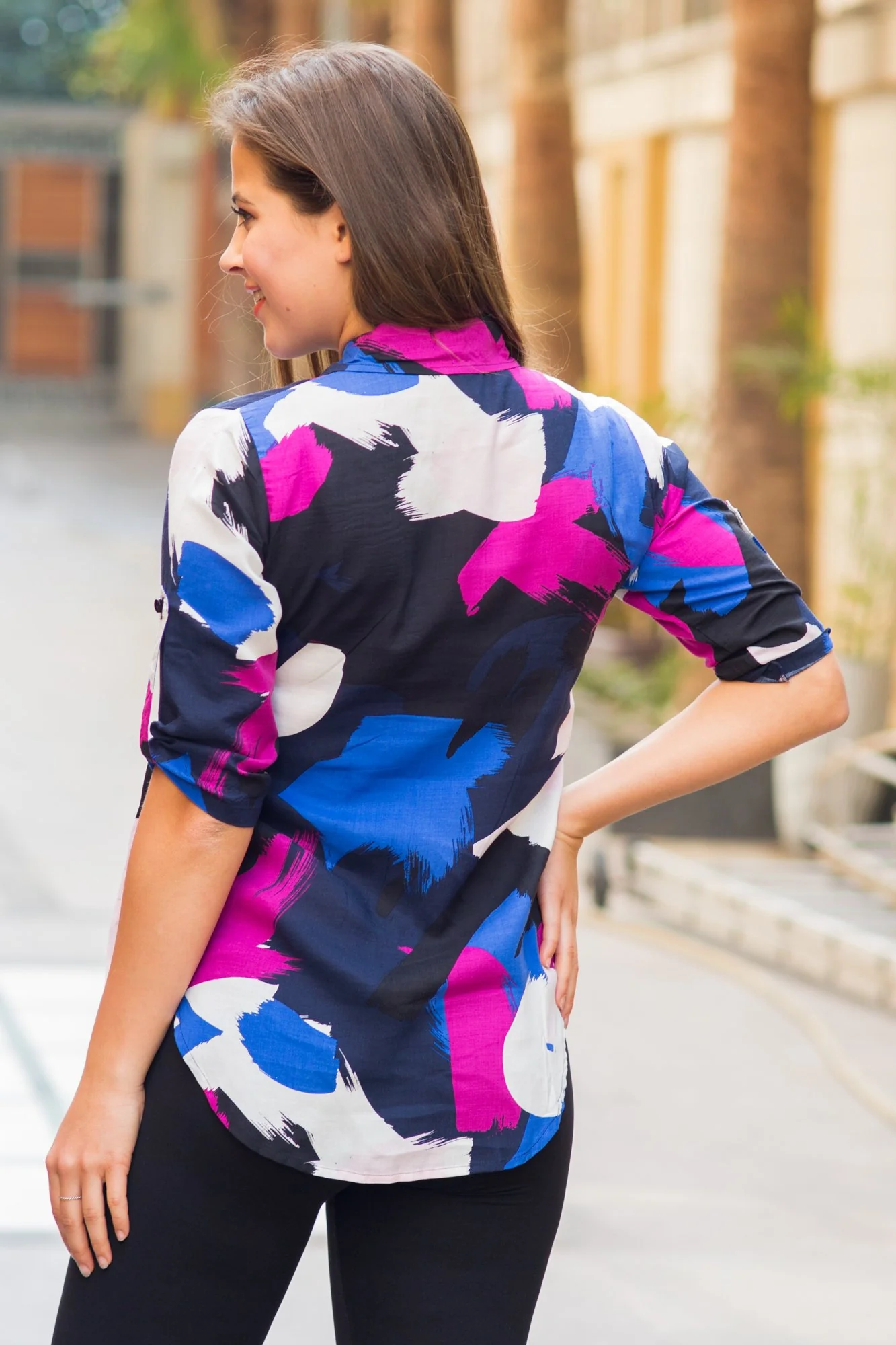 Abstract Viscose Maternity & Nursing Shirt - Chenance