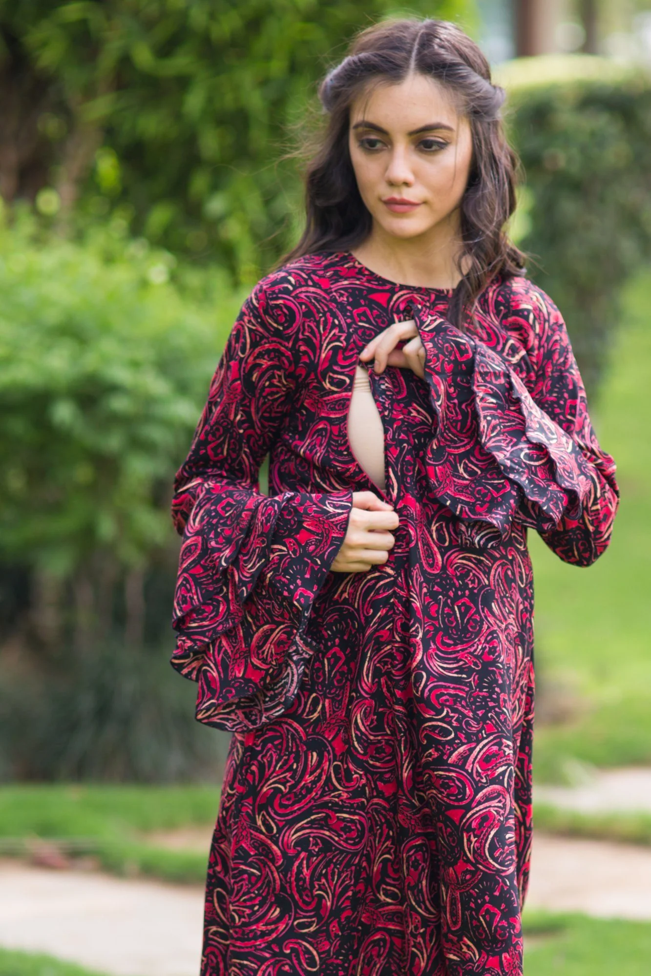 Raspberry Maze Maternity & Nursing Kurta Dress - Chenance