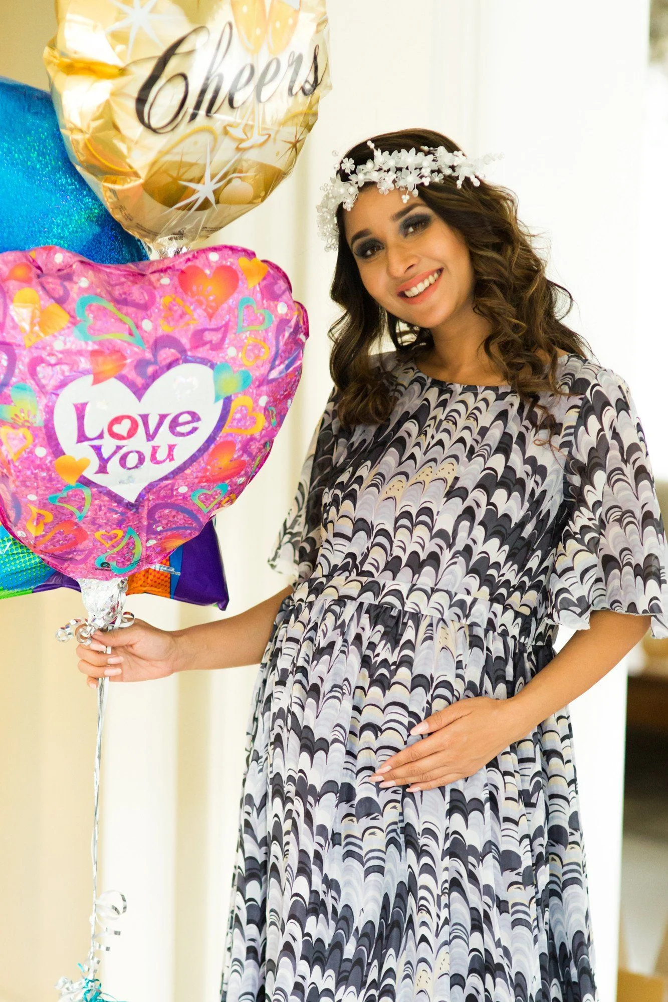 Lilac Floral Luxe Maternity Maxi Dress - Chenance