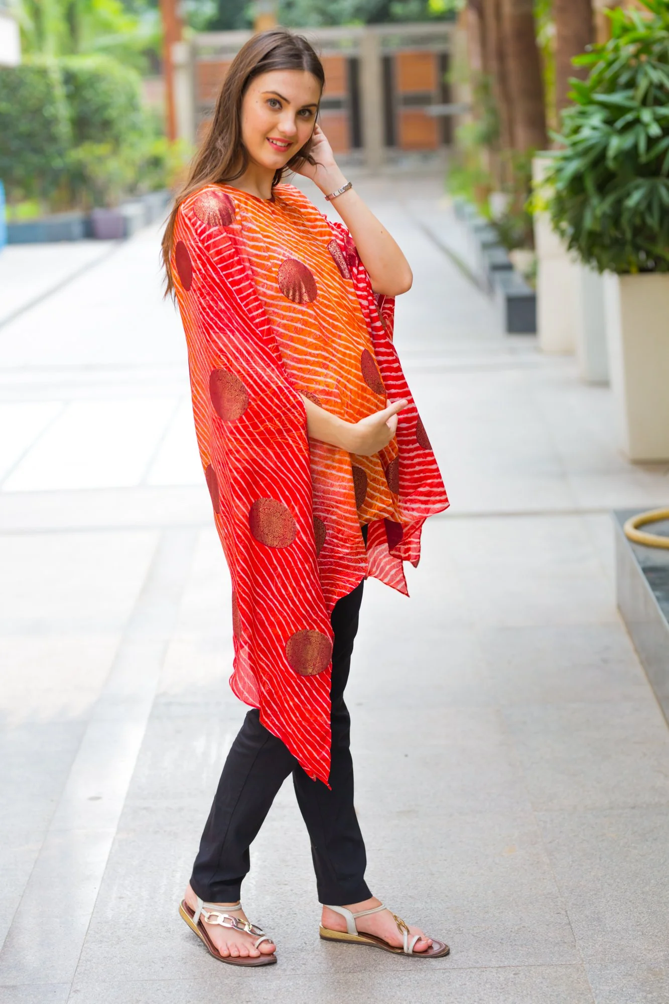 Festive Gold Maternity Poncho - Chenance