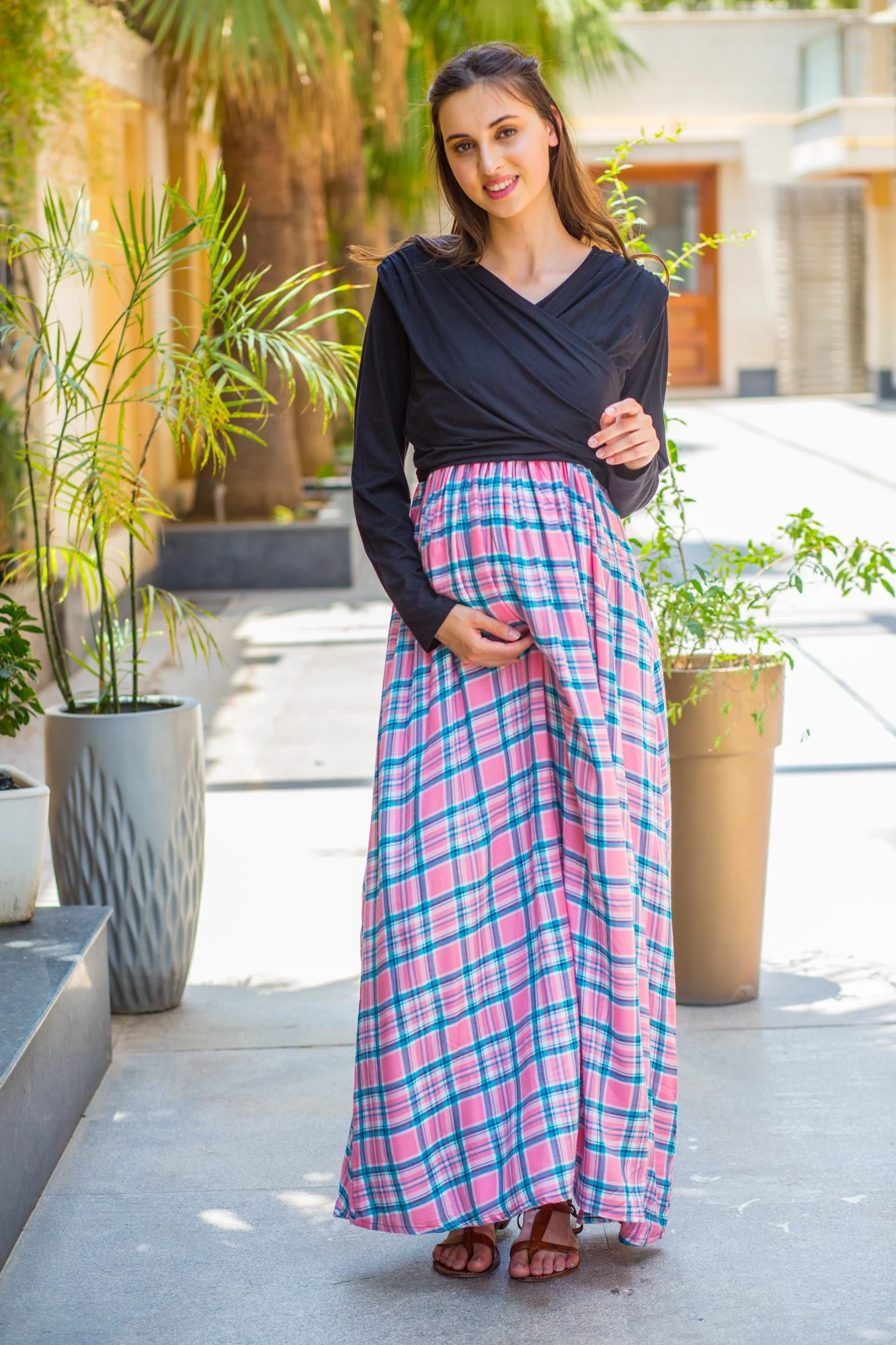 Pink Rouge Maternity & Nursing Wrap Dress - Chenance