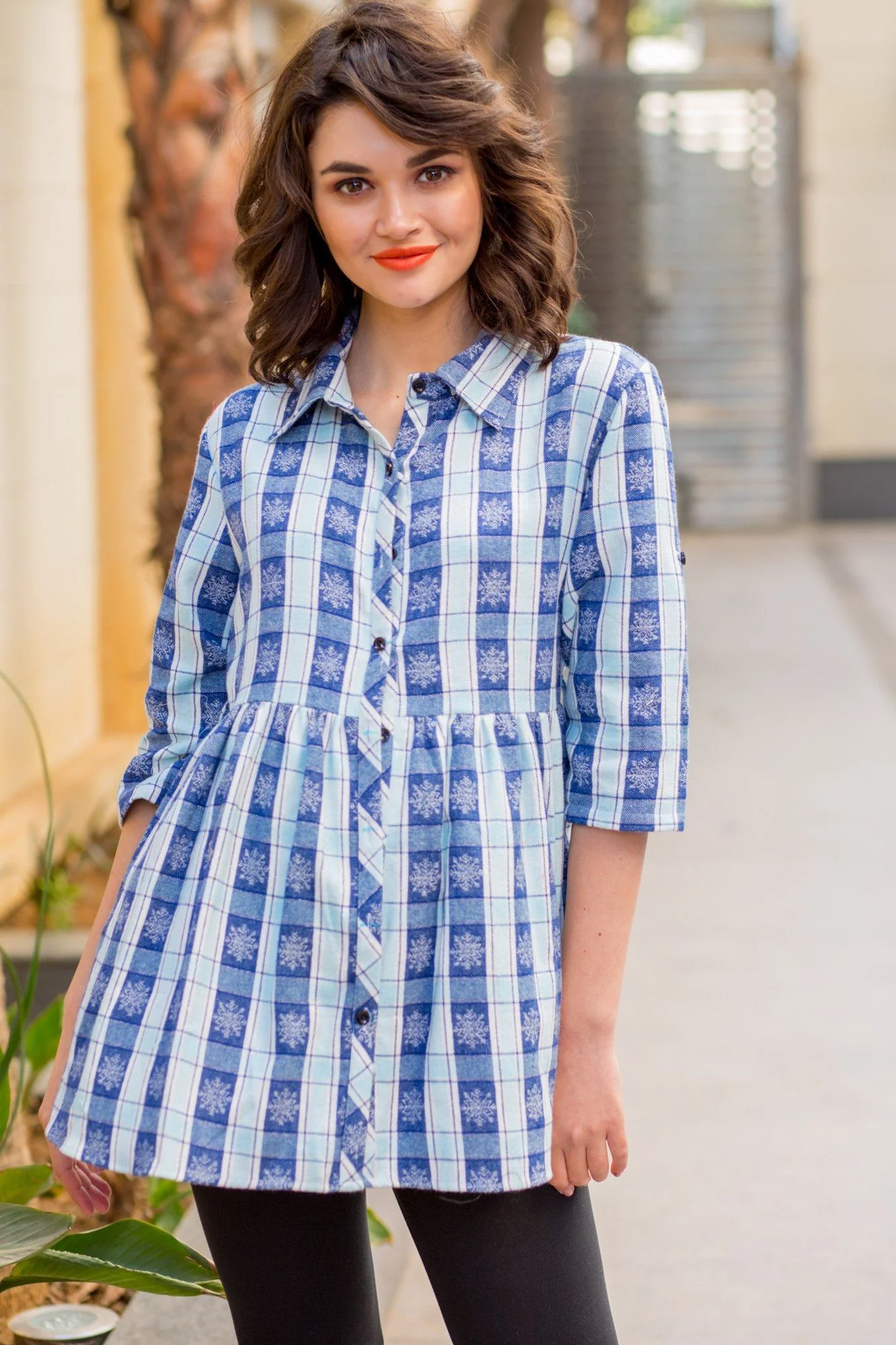 Snow Flake Warm Viscose Maternity Shirt - Chenance