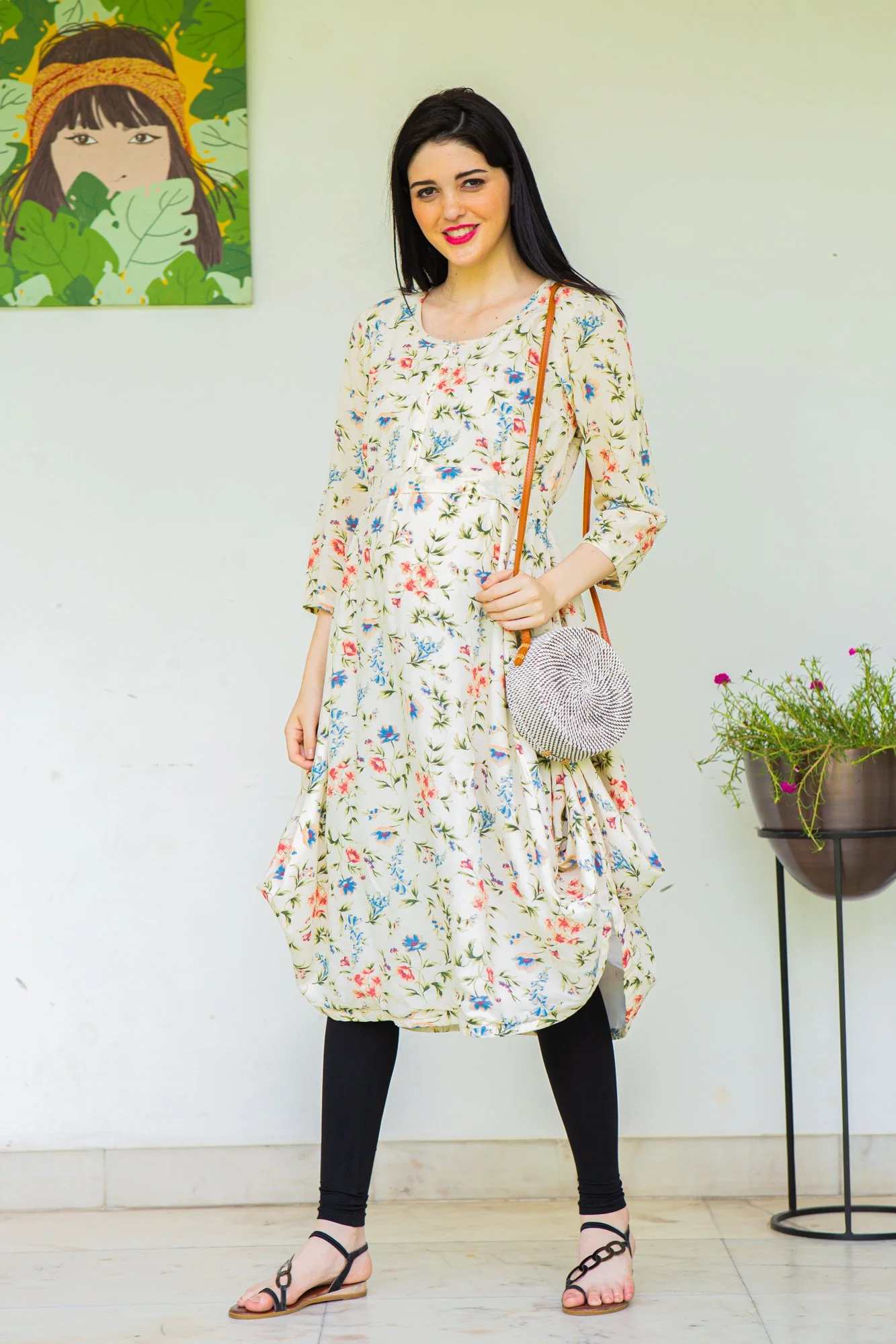 Serene Maternity & Nursing Dual Cowl Dress Kurta - Chenance
