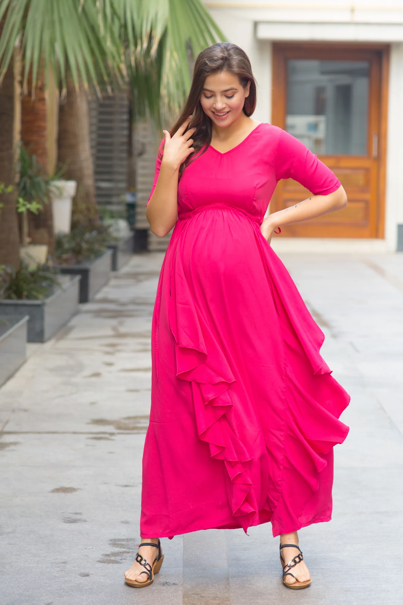 Paris Rose Maternity Flow Dress - Chenance