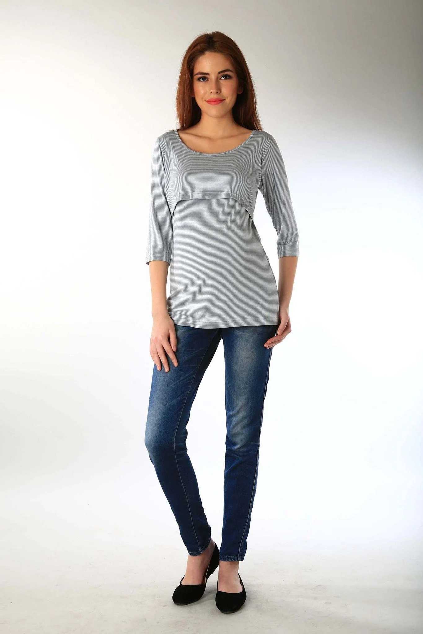 Momzjoy Striped Easy Nursing Top - Chenance