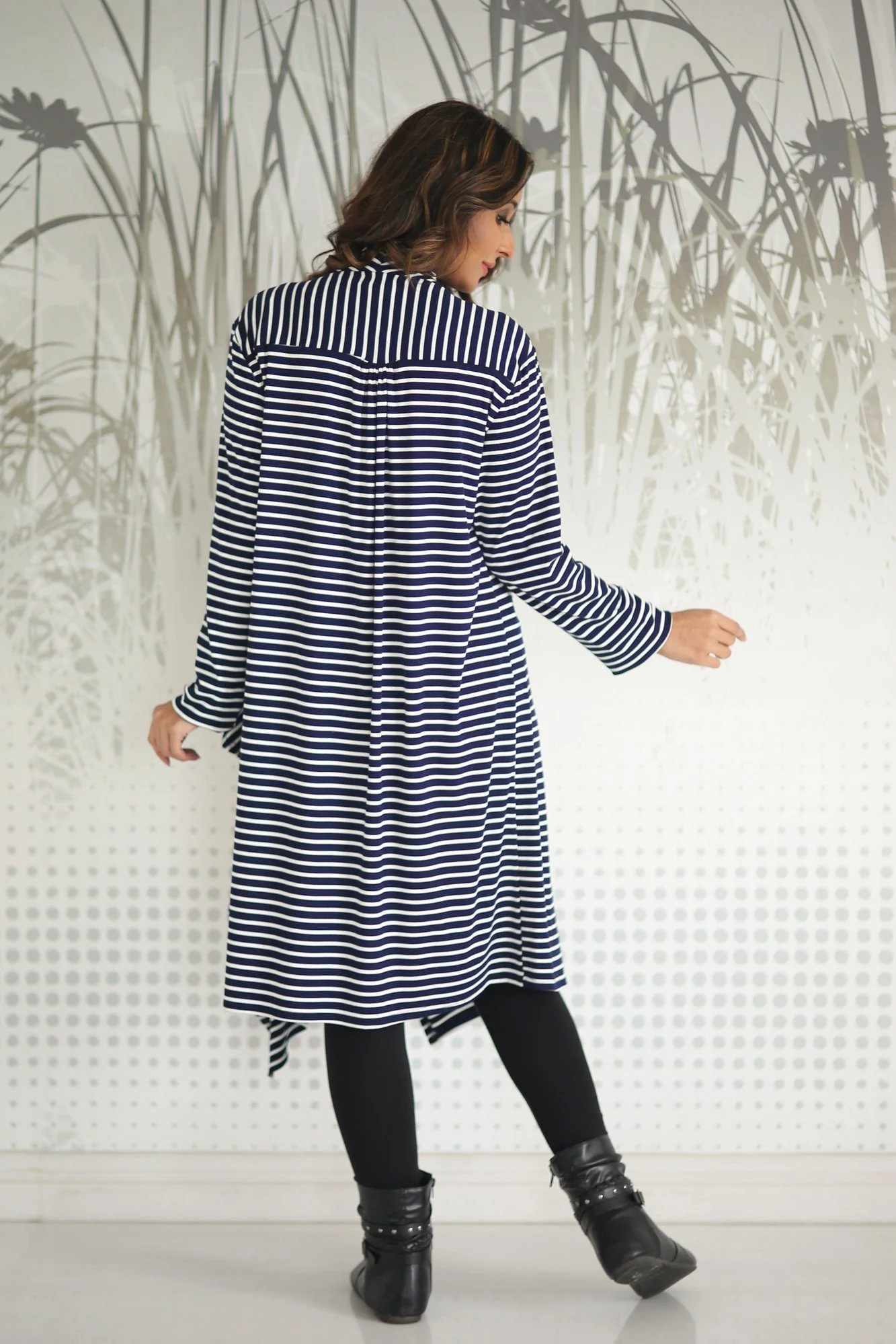 Nautical Stripe Longline Maternity Cardigan - Chenance