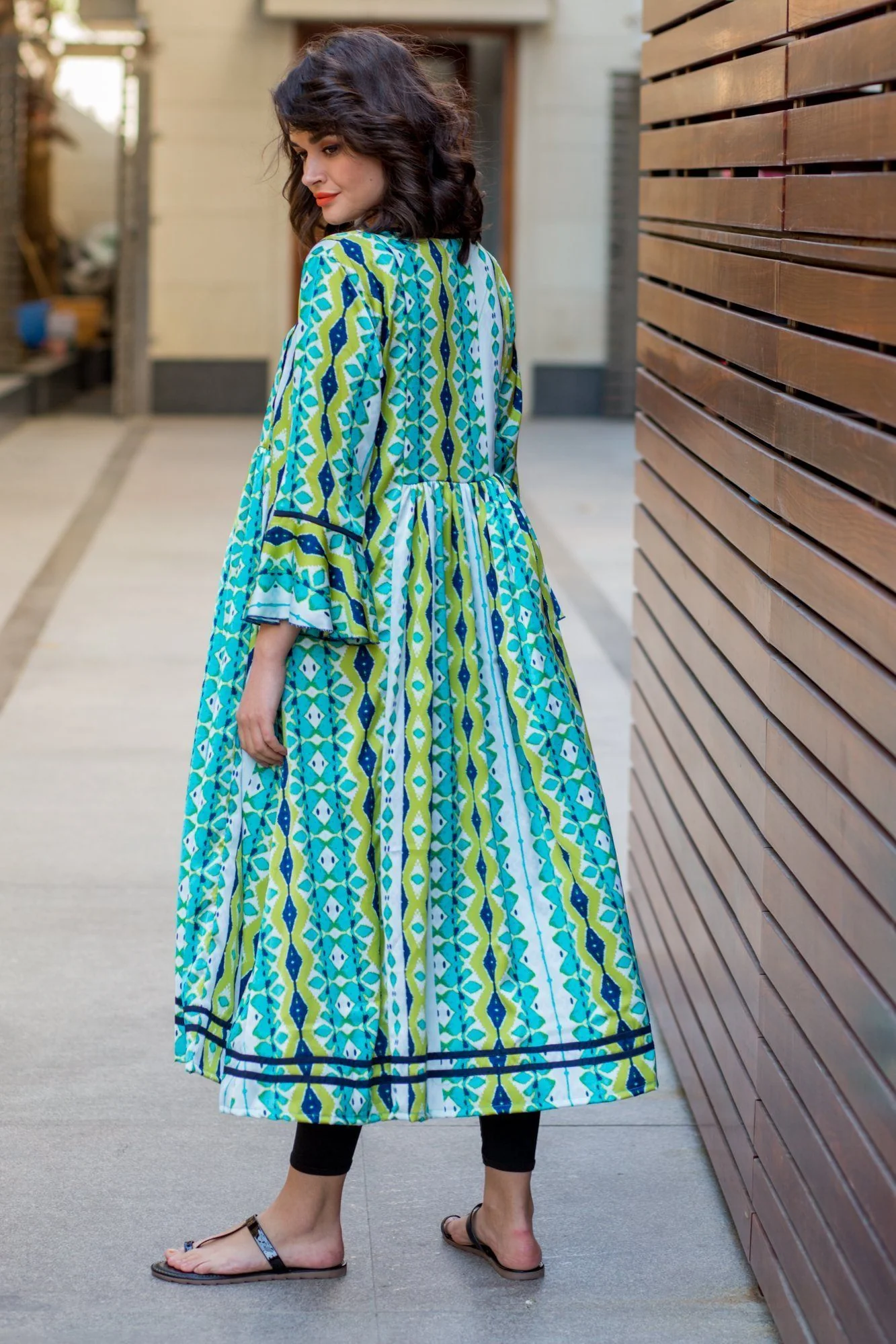 Lime Salmon Concealed Zips Maternity & Nursing Kurta Dress - Chenance