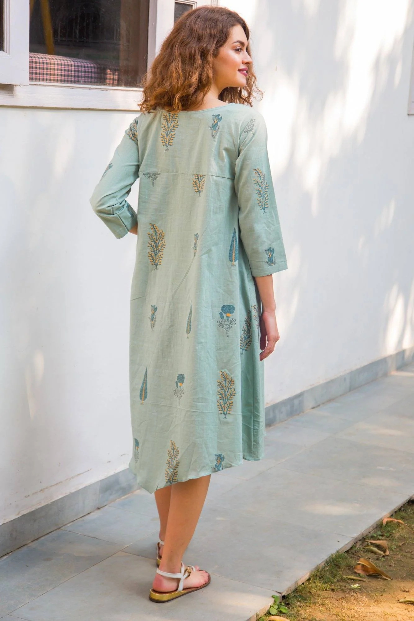Mint Cotton Maternity & Nursing Dress - Chenance