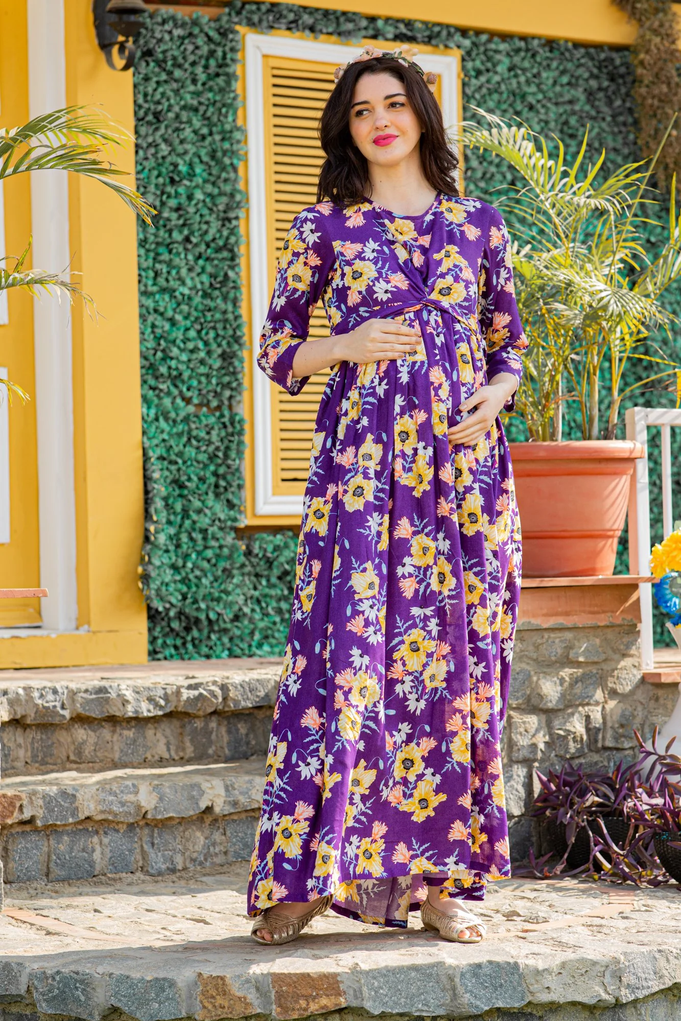 Pretty Violet Maternity Knot Dress - Chenance