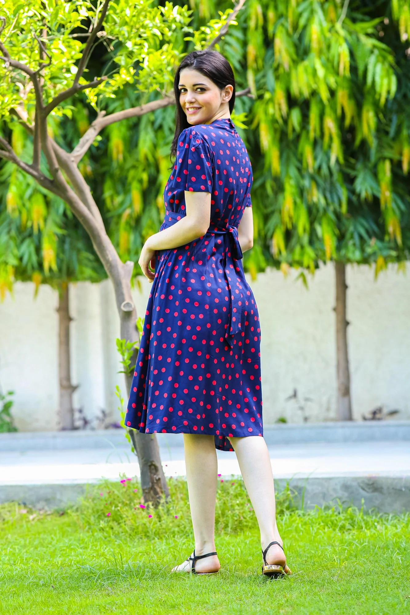 Polka Flair Maternity Dress - Chenance