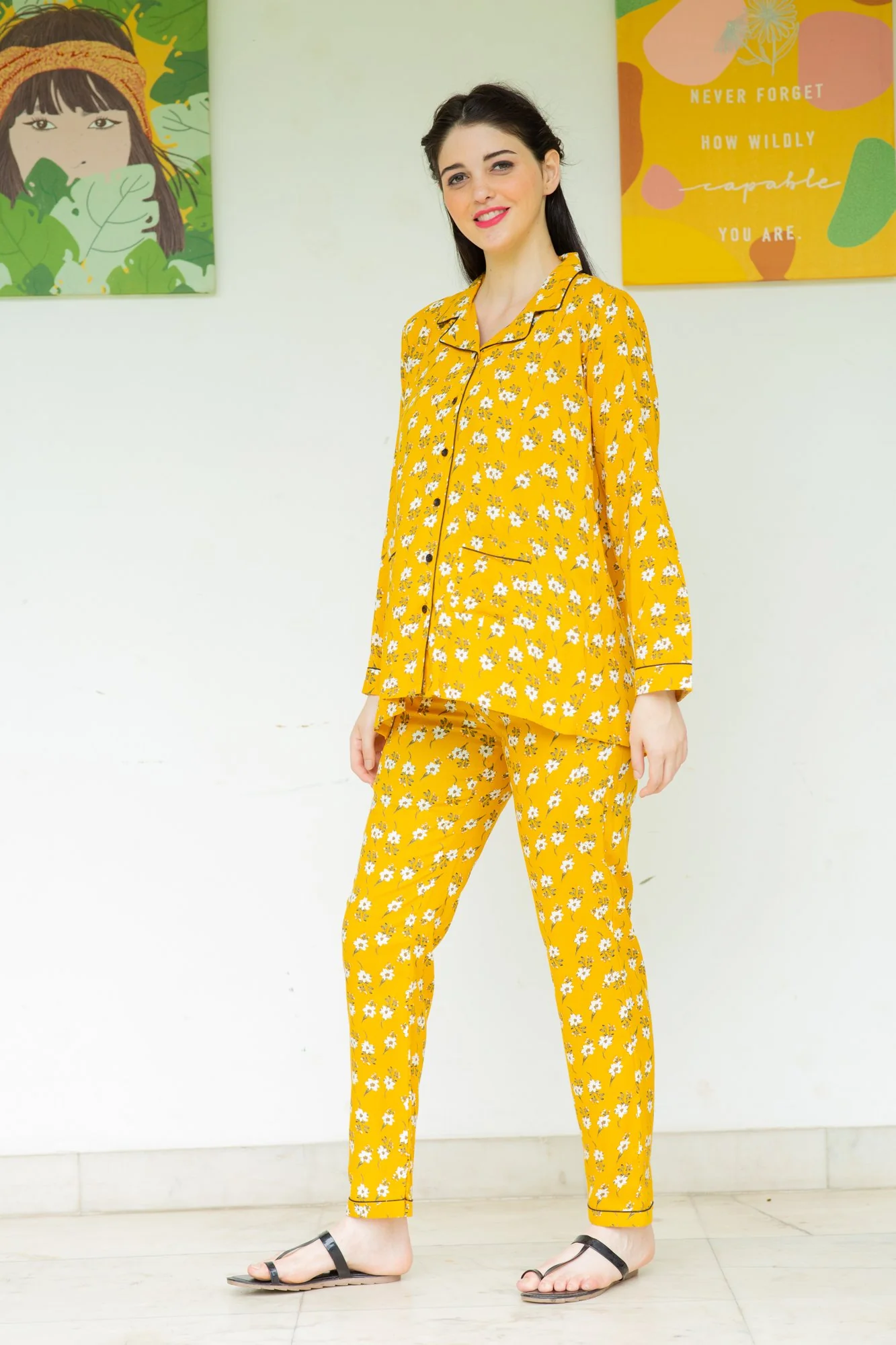 Marigold Maternity & Nursing Night Suit Set - Chenance