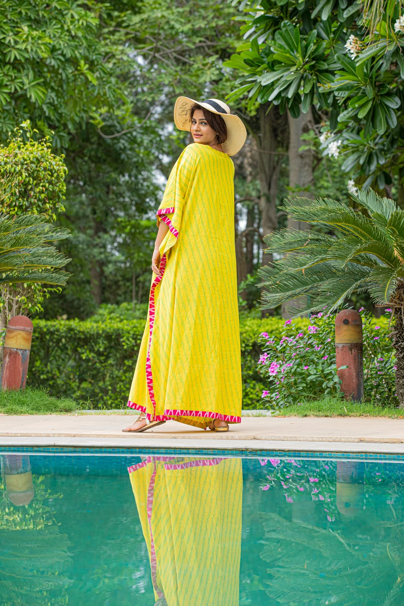 Canary Yellow Maternity & Nursing Kaftan Dress - Chenance