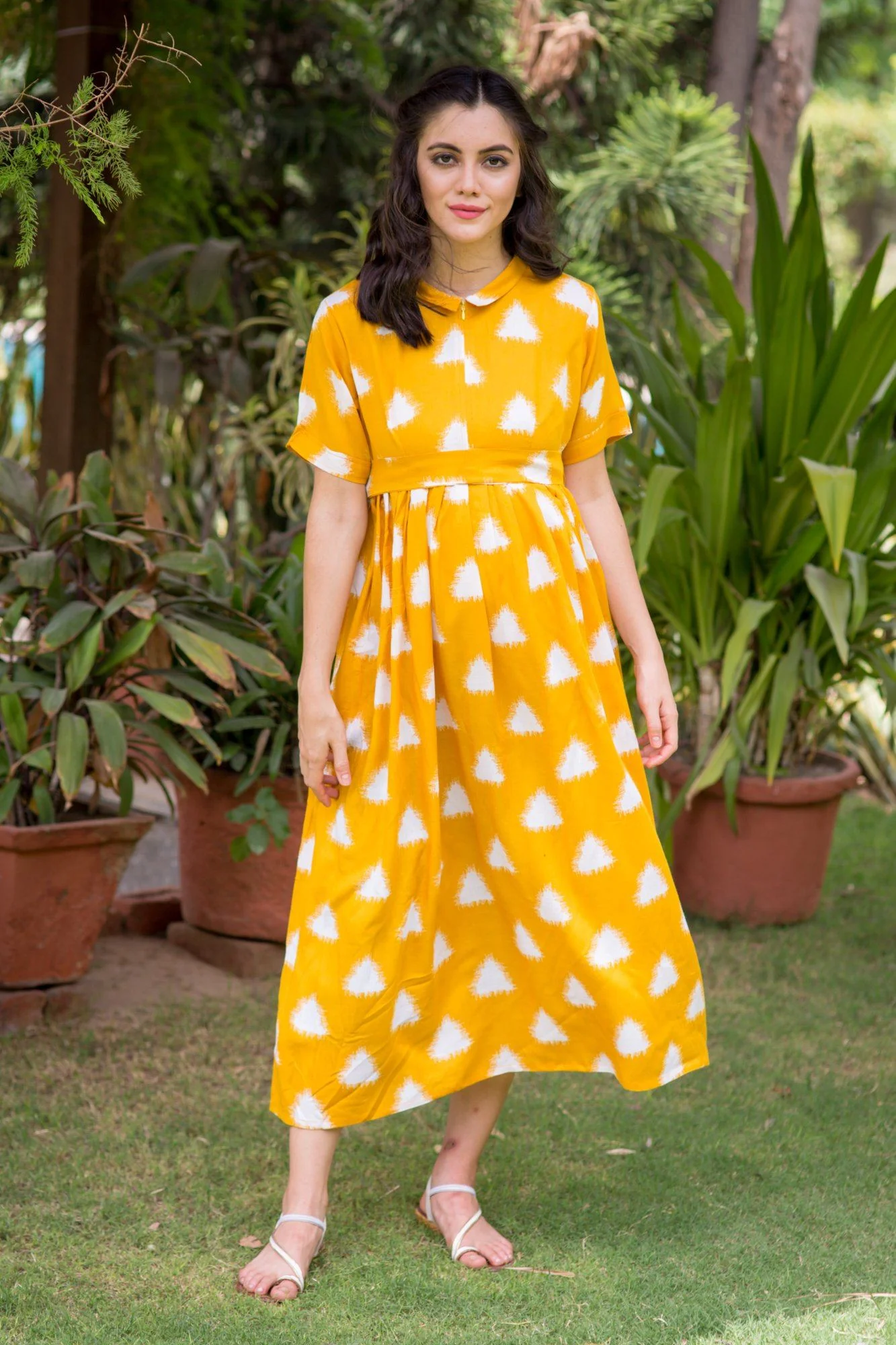 Canary Triangle Maternity & Nursing Dress - Chenance