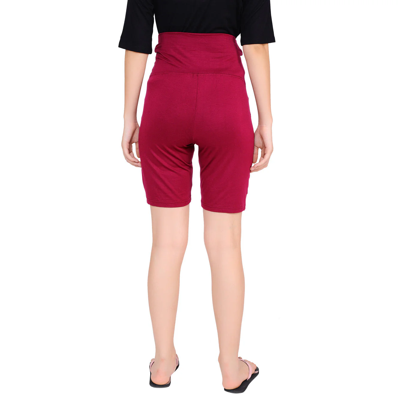 Soft Magenta Stretchable Maternity Shorts (VISCOSE LYCRA) - Chenance